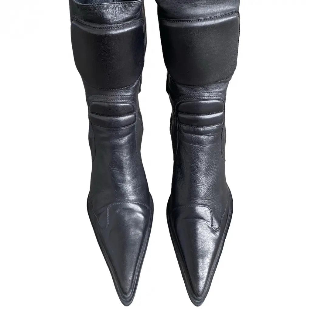 Miu Miu VINTAGE LEATHER MOTO BOOTS Size US 9.5 / IT 39.5 - 3 Thumbnail