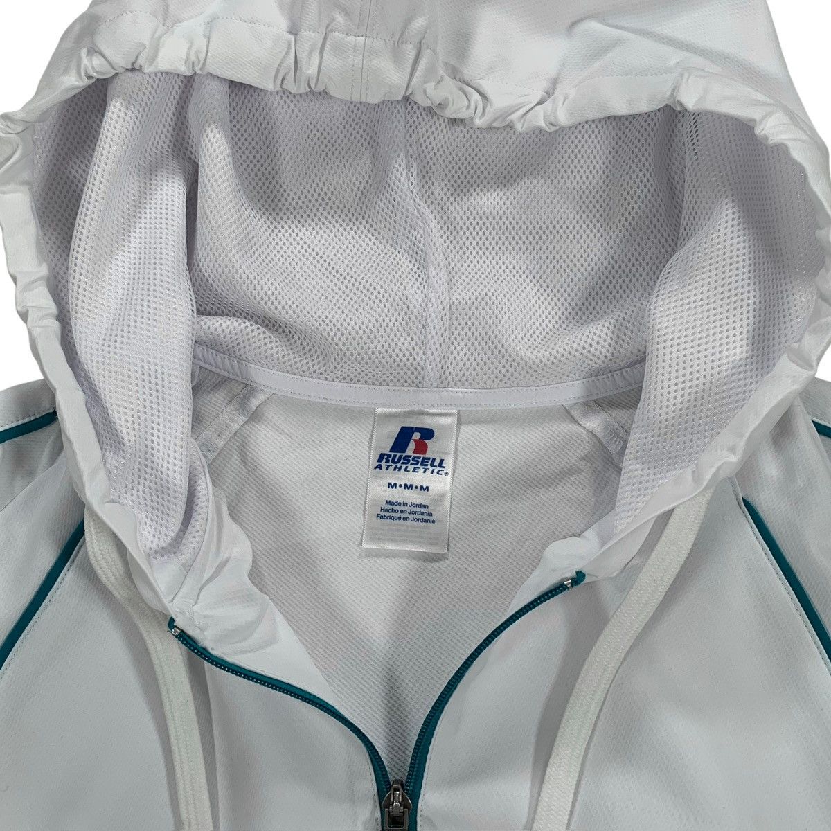 Russell Athletic VTG Russell Athletic White Green 1/4 Zip Windbreaker Jacket Size US M / EU 48-50 / 2 - 3 Thumbnail