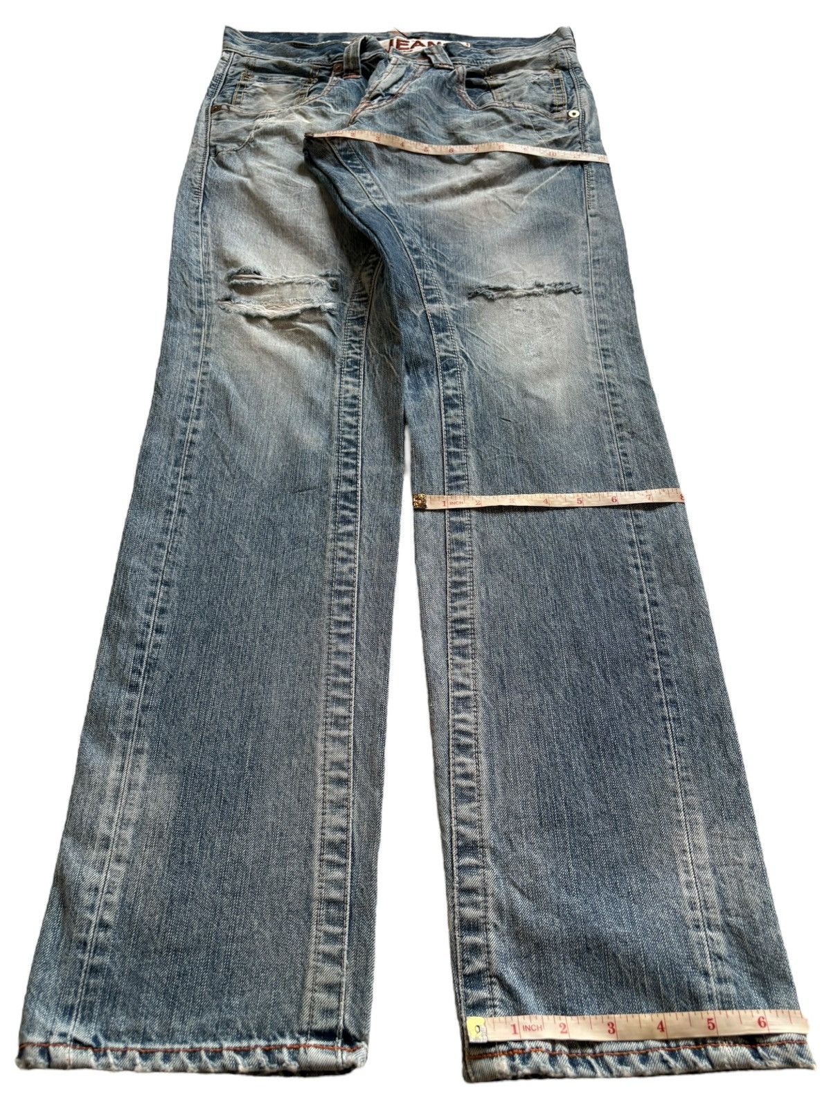 Japanese Brand Vintage Japanese Brand Mud Wash Distressed Ripped Jeans Size US 32 / EU 48 - 14 Thumbnail