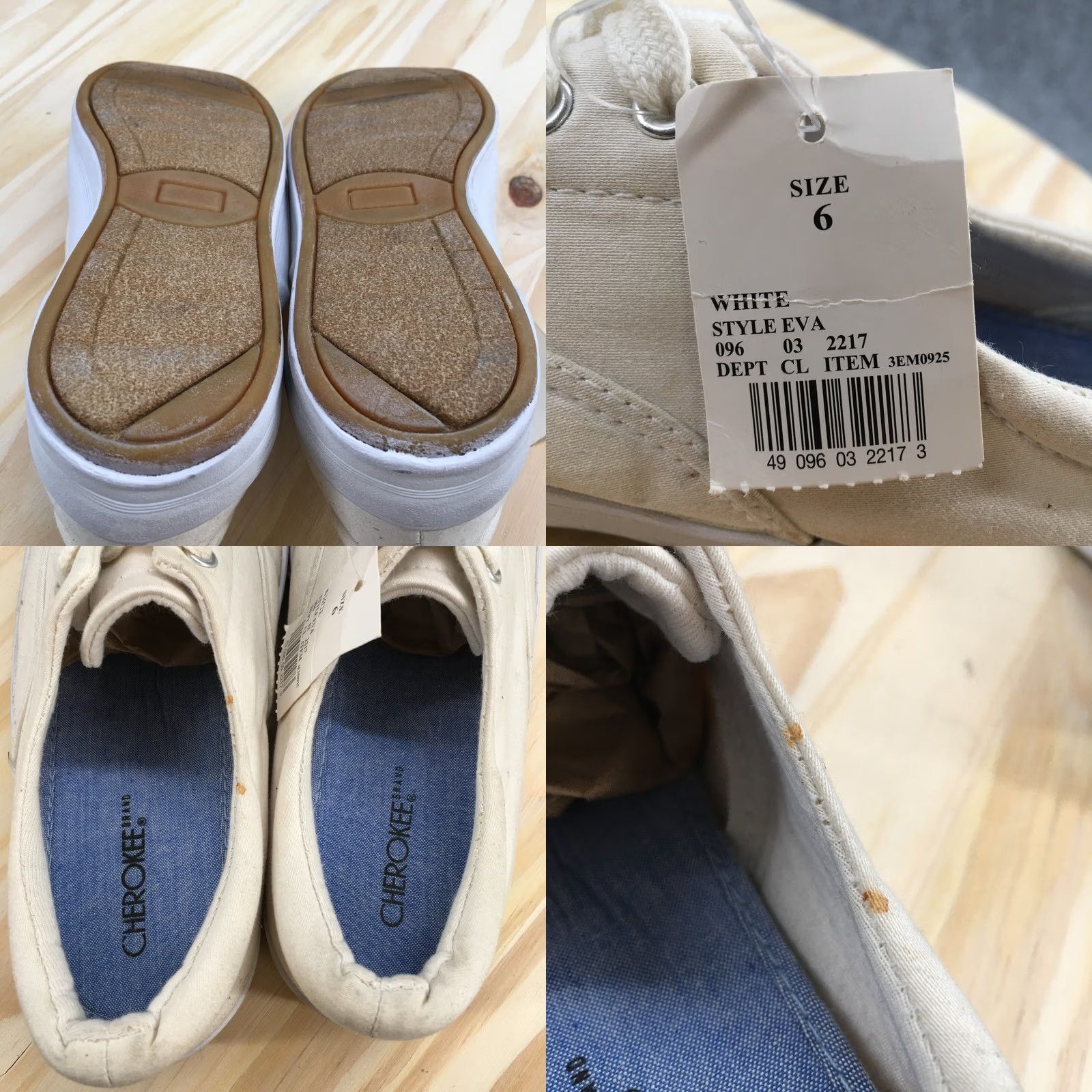 Cherokee Cherokee Sneakers Womens 6 White Lace Up Low Top Canvas Casual Comfort Shoes Size M / US 6-8 / IT 42-44 - 8 Thumbnail