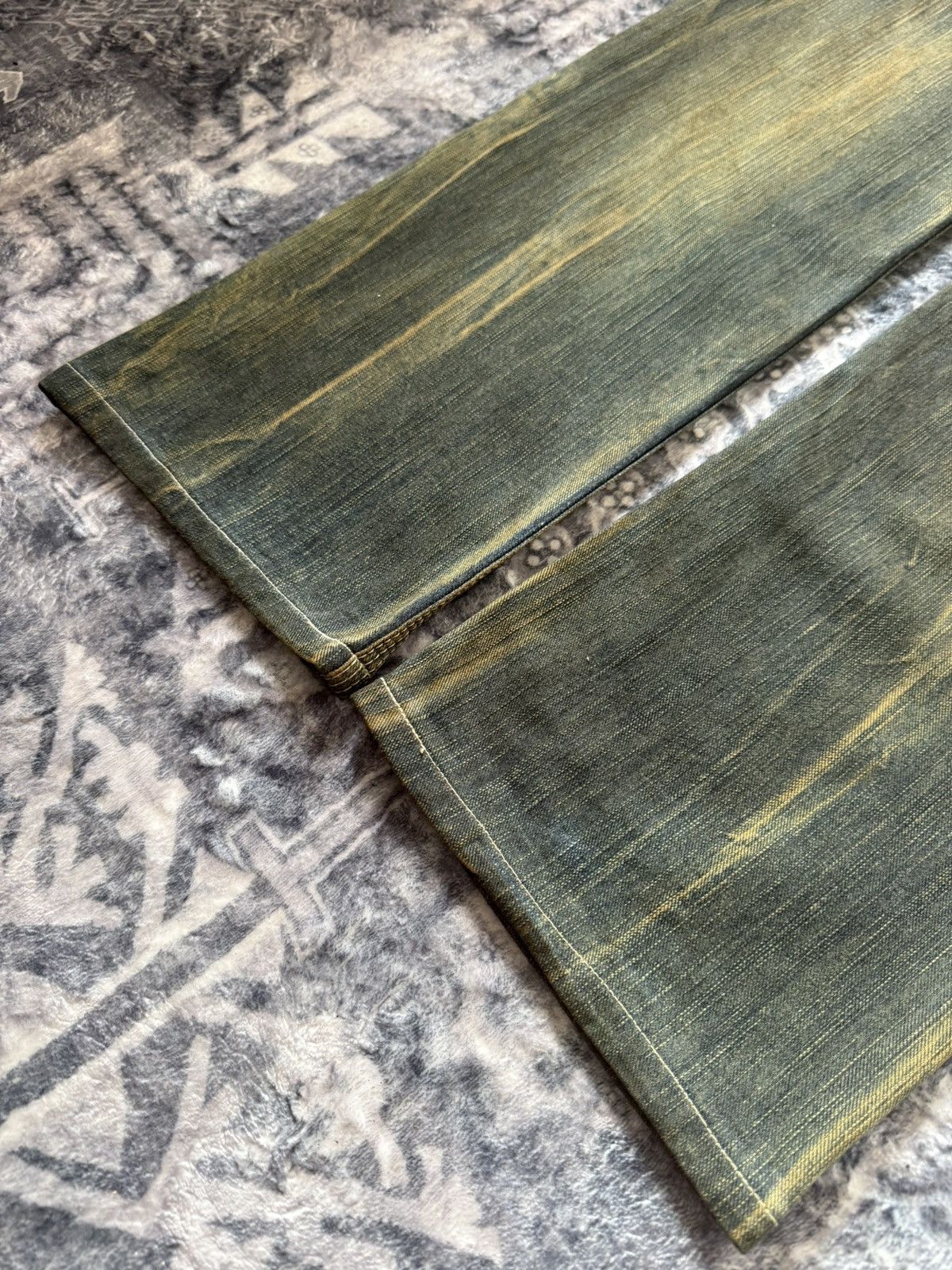 If Six Was Nine Edwin Japan Psychedelic Mud Wash Fade Double Waist Jeans Size US 30 / EU 46 - 16 Thumbnail