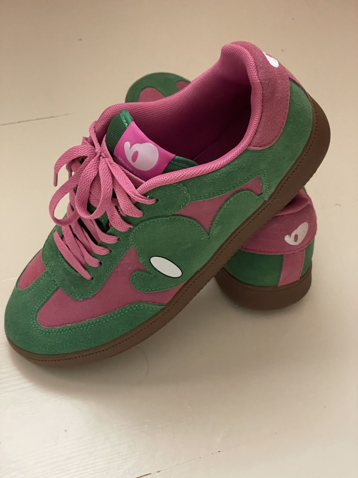 image of Father Steve / Steven Savoca Green And Pink Sneakers, Men's (Size 9.5)