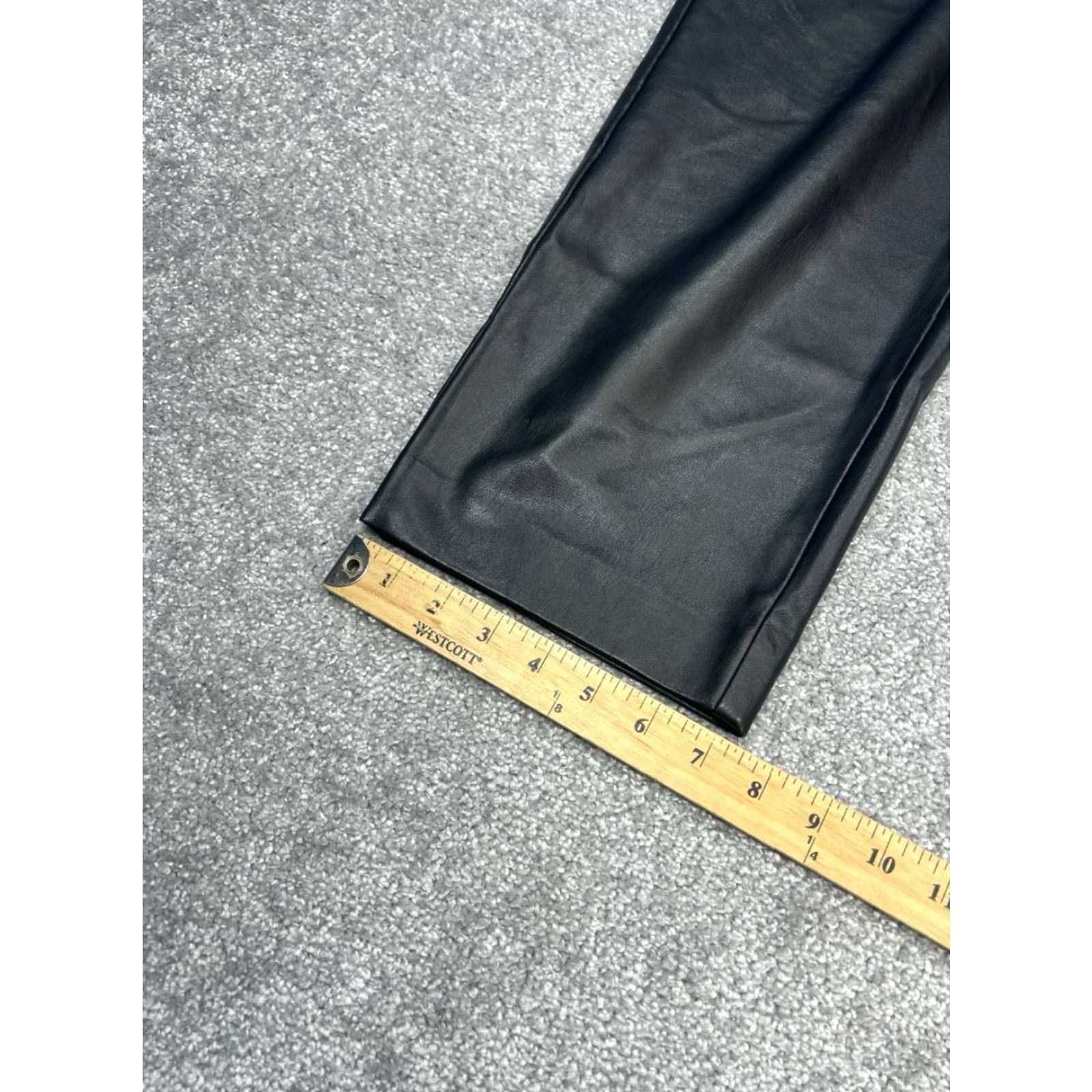 Ann Taylor Ann Taylor Chino Pants Womens 4 Black Faux Leather Casual High Rise Straight Leg Size 27" / US 4 / IT 40 - 4 Thumbnail