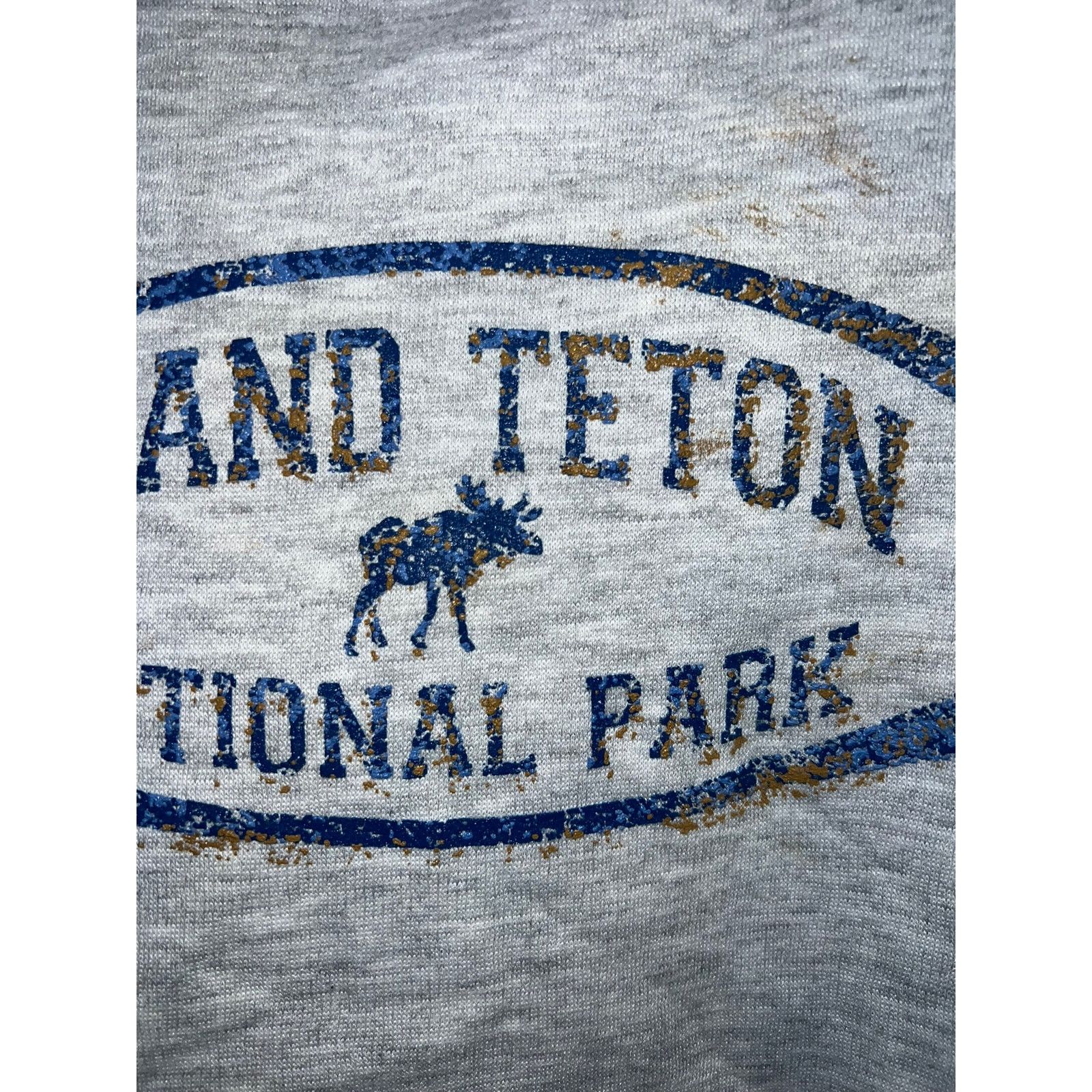 Vintage Vintage Grand Teton Hoodie Sweatshirt National Park Gray 90s Size US L / EU 52-54 / 3 - 5 Thumbnail