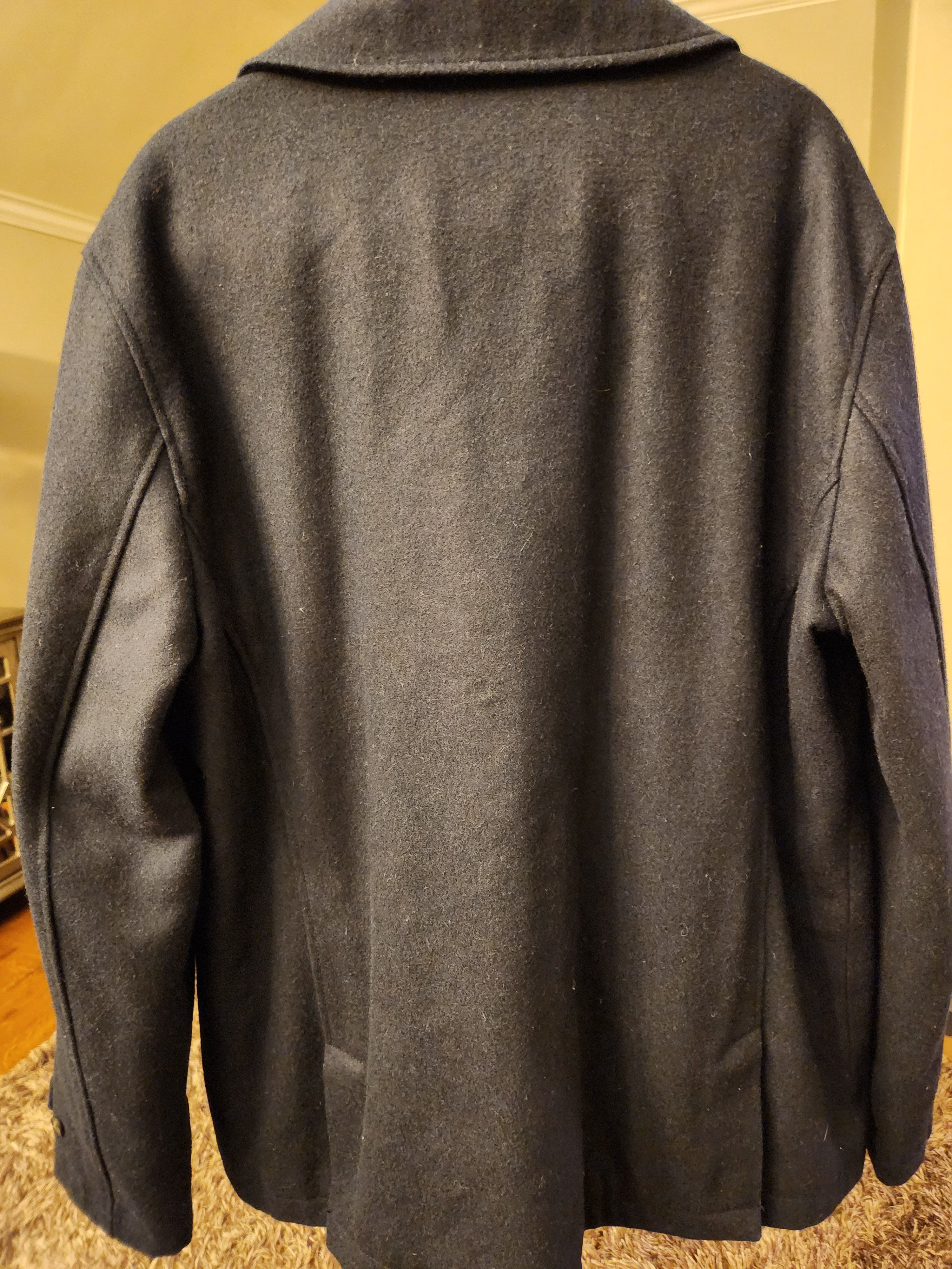 Original Penguin Wool Blend Men's Blue Double Breast Peacoat Size US XL / EU 56 / 4 - 2 Thumbnail