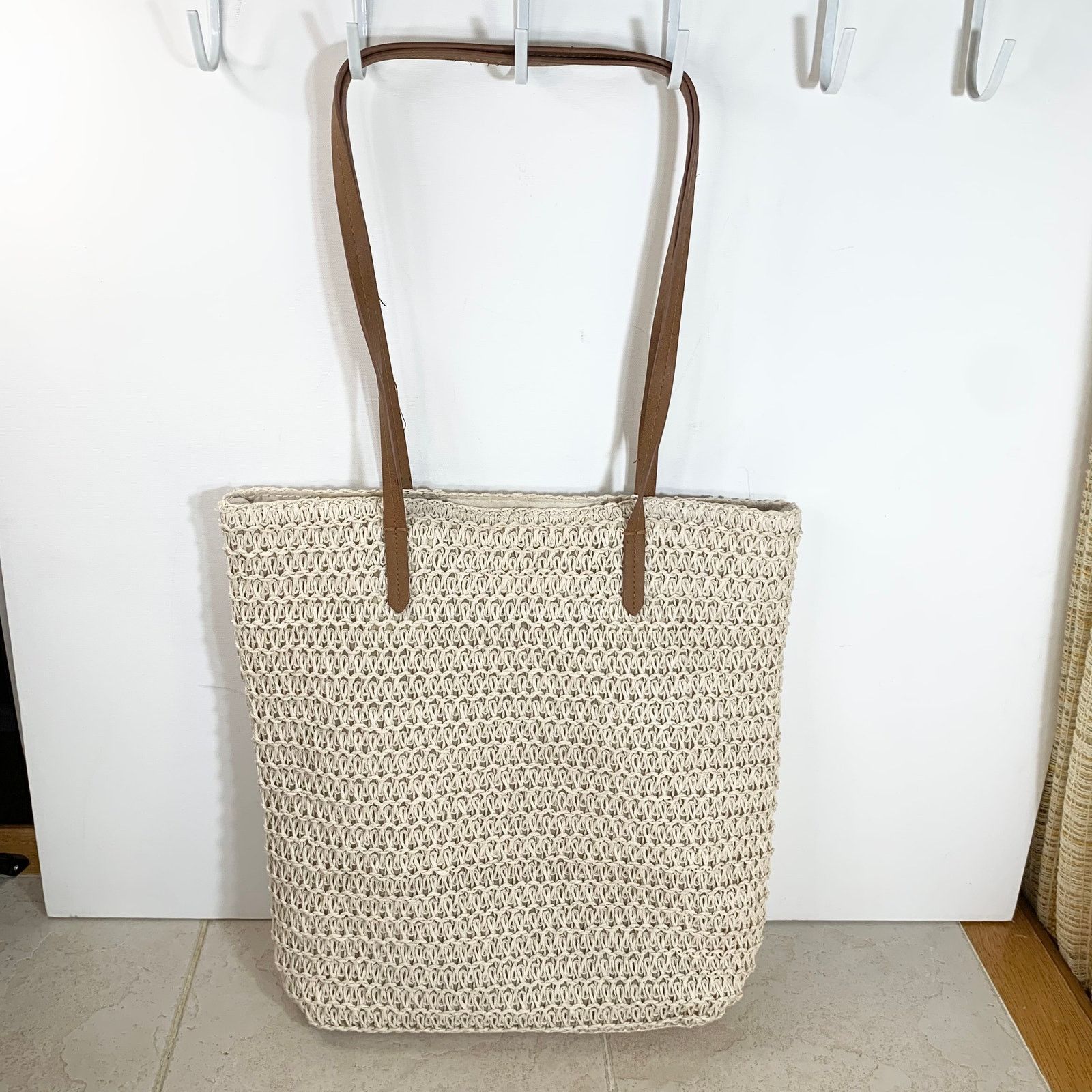 Other Straw Tote Aloha Beach Bag Everyday Tote Yellow Natural Size ONE SIZE - 2 Thumbnail