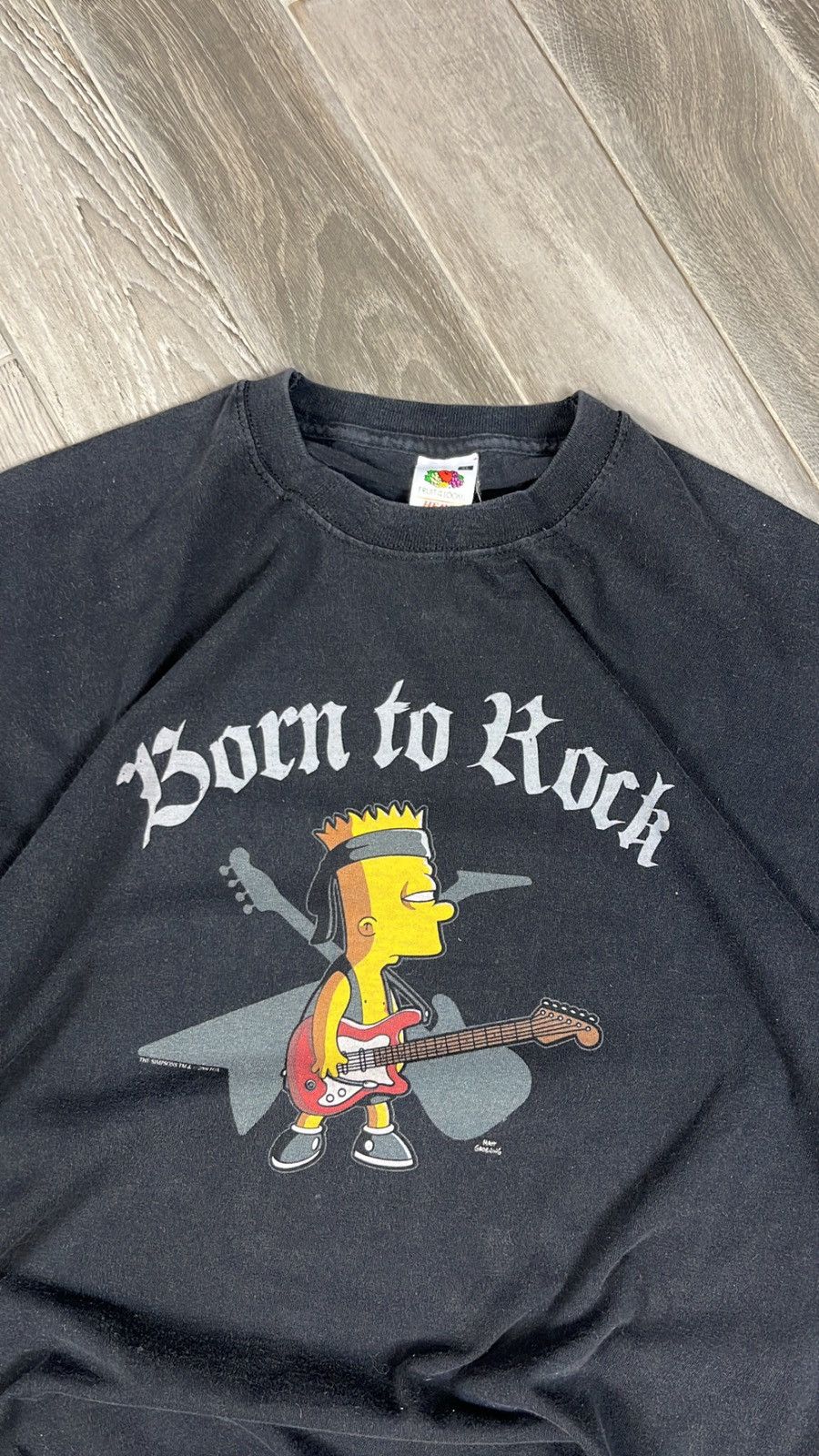 Fruit Of The Loom × Vintage Vintage 2009 Fruit of the Loom Bart Simpson Born to Rock tee Size US XL / EU 56 / 4 - 3 Thumbnail