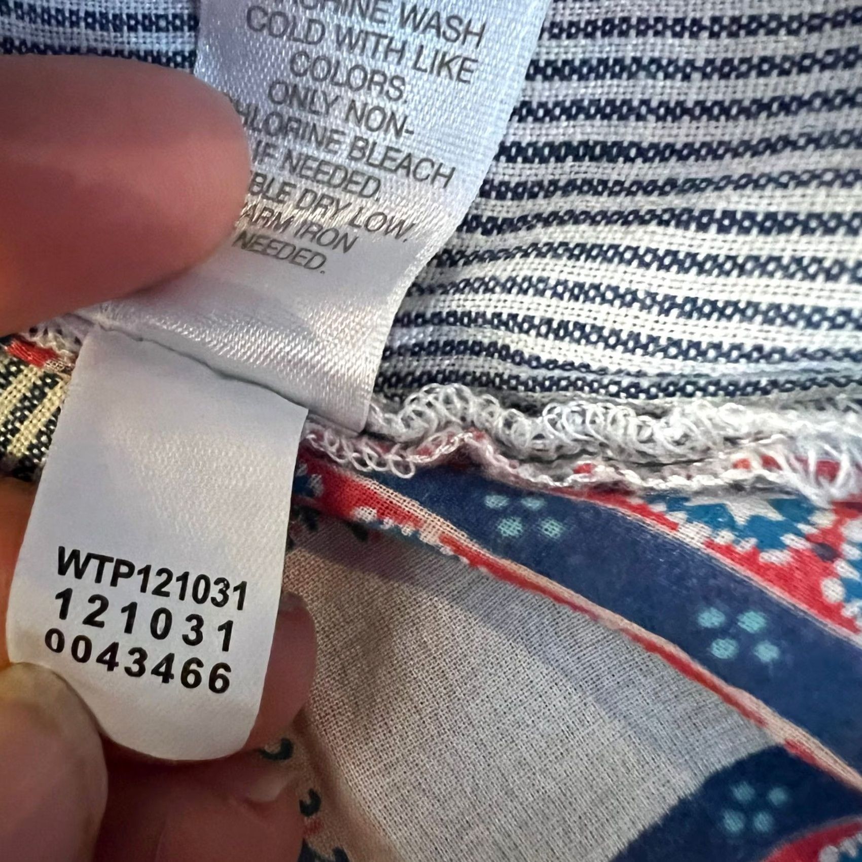 J. Jill J.Jill Shirt Womens Medium Floral Back Striped Linen Cotton Short Sleeve Boho Blue Button-Up Shirts M Womens Size M / US 6-8 / IT 42-44 - 8 Thumbnail