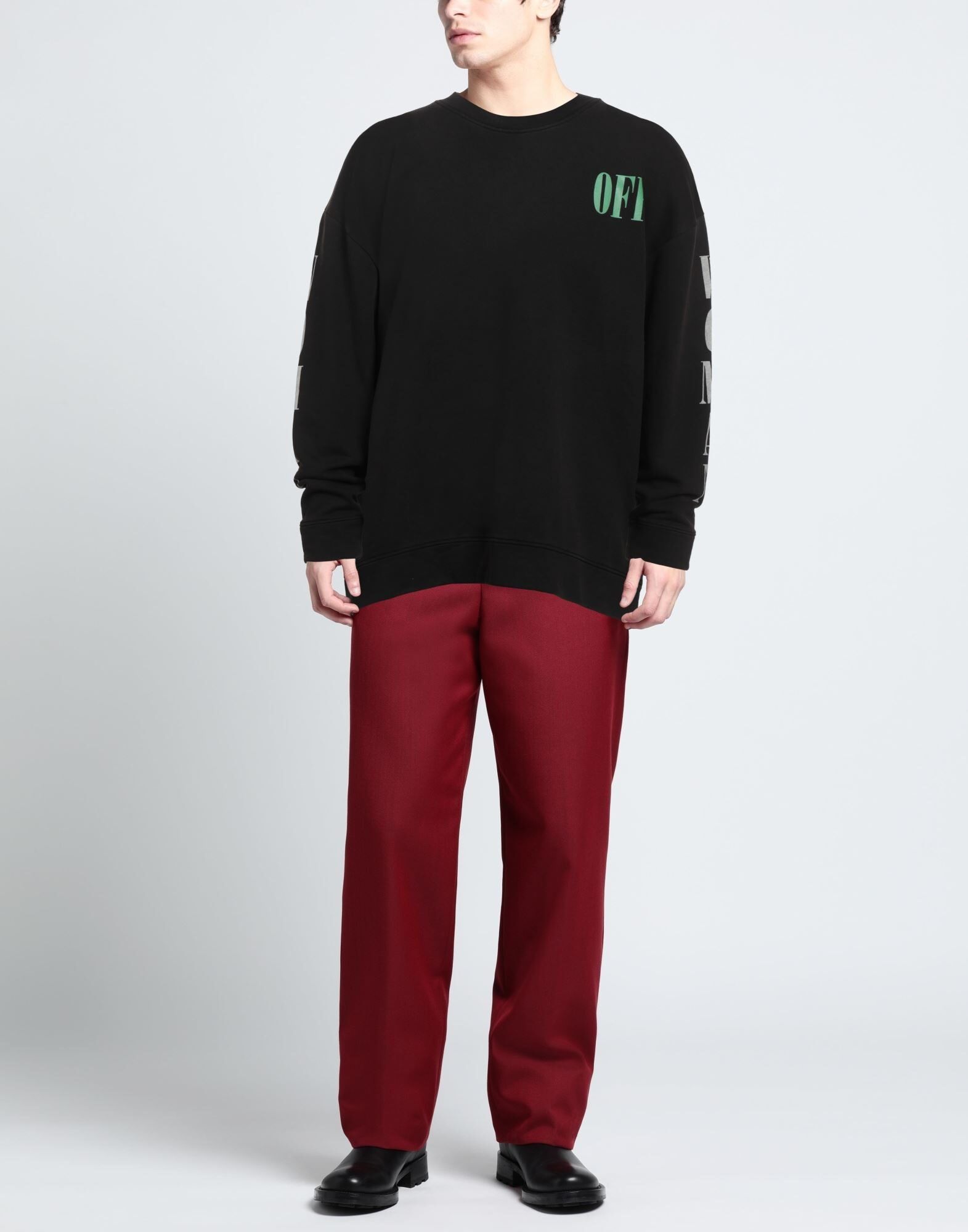 Off-White Black Floral Logo Print Oversized Sweatshirt Size XS / US 0-2 / IT 36-38 - 8 Thumbnail