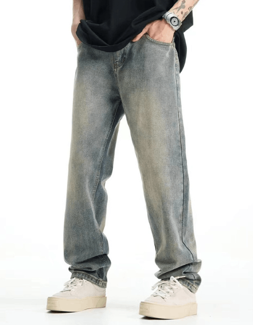 Japanese Brand × Jean Men's American washed vintage casual elastic jeans Size US 34 / EU 50 - 1 Thumbnail