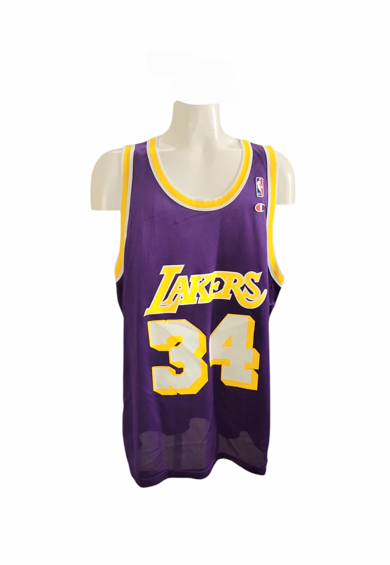 Champion × NBA × Vintage NBA LOS ANGELES LAKERS BASKETBALL SHIRT JERSEY CHAMPION #34 Size US L / EU 52-54 / 3 - 1 Thumbnail