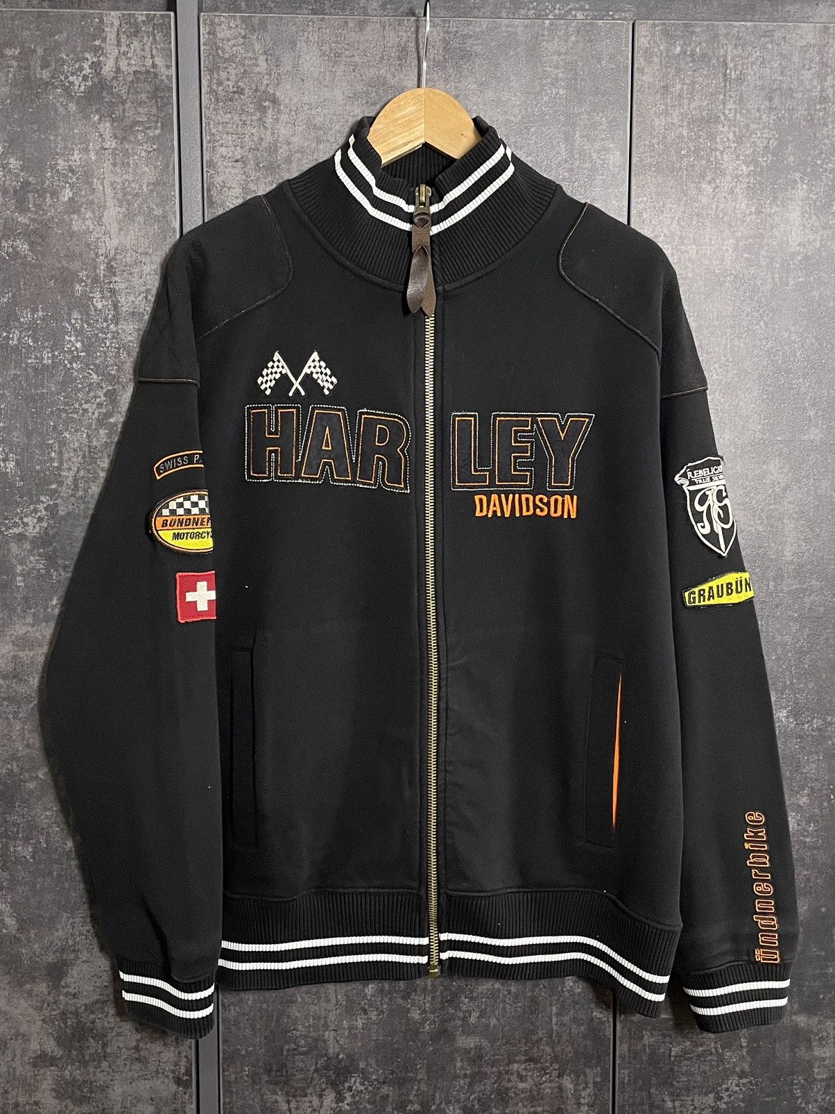Crazy Vintage Harley Davidson Goat 3D Emblem Sweatshirt Rare