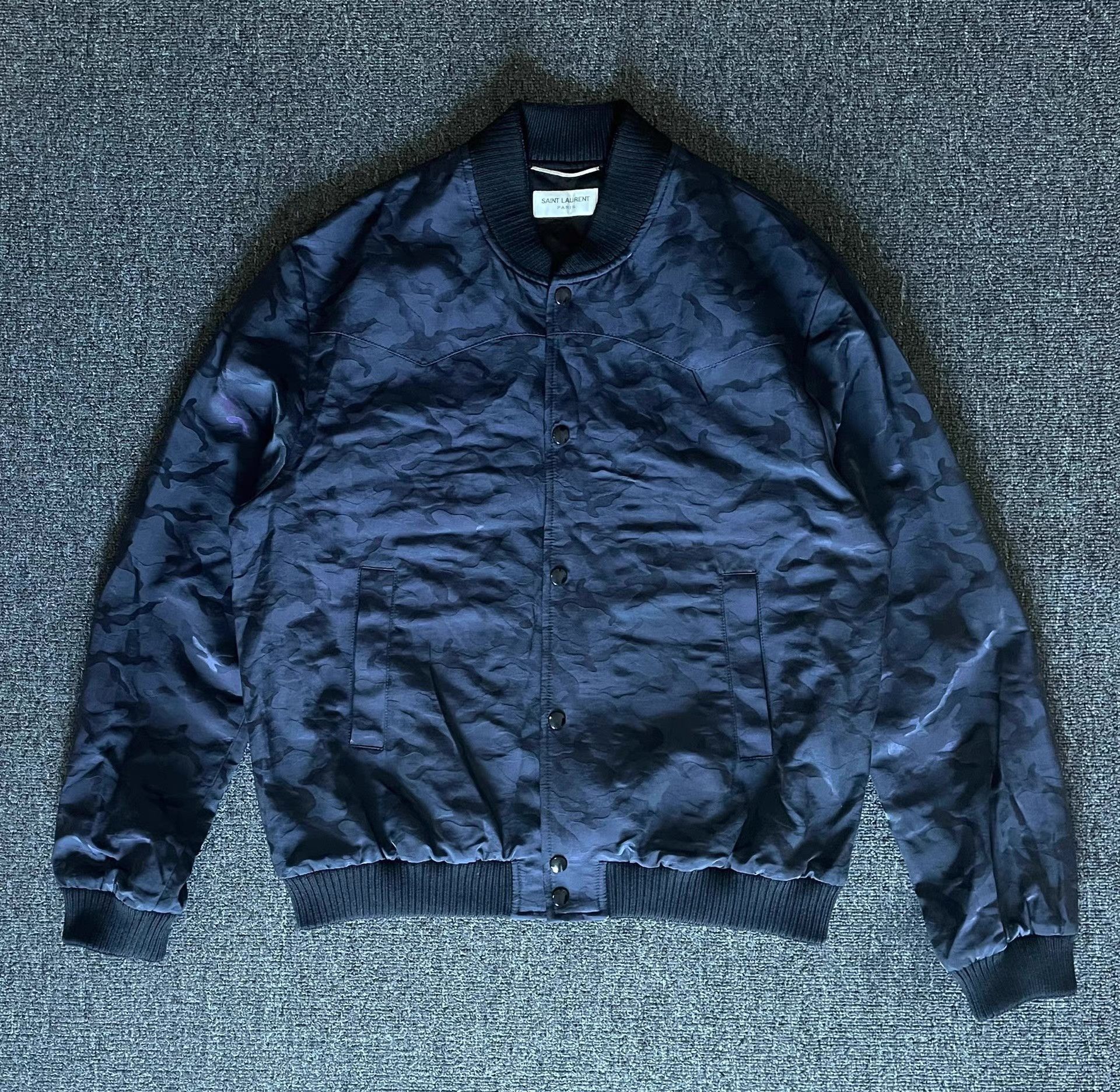 Saint Laurent Paris Multi Camouflage Bomber Jacket Size L Size US L / EU 52-54 / 3 - 1 Thumbnail