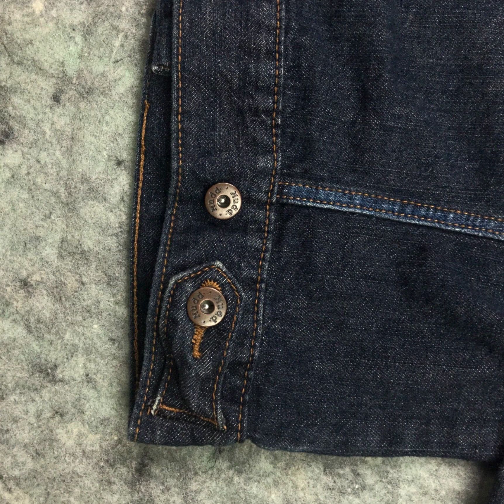 Denime VINTAGE Mudd Denim Button Down Jacket Shirt Womens XS Blue Distressed Button Front Jacket 90s Womens Size 26" / US 2 / IT 38 - 7 Thumbnail