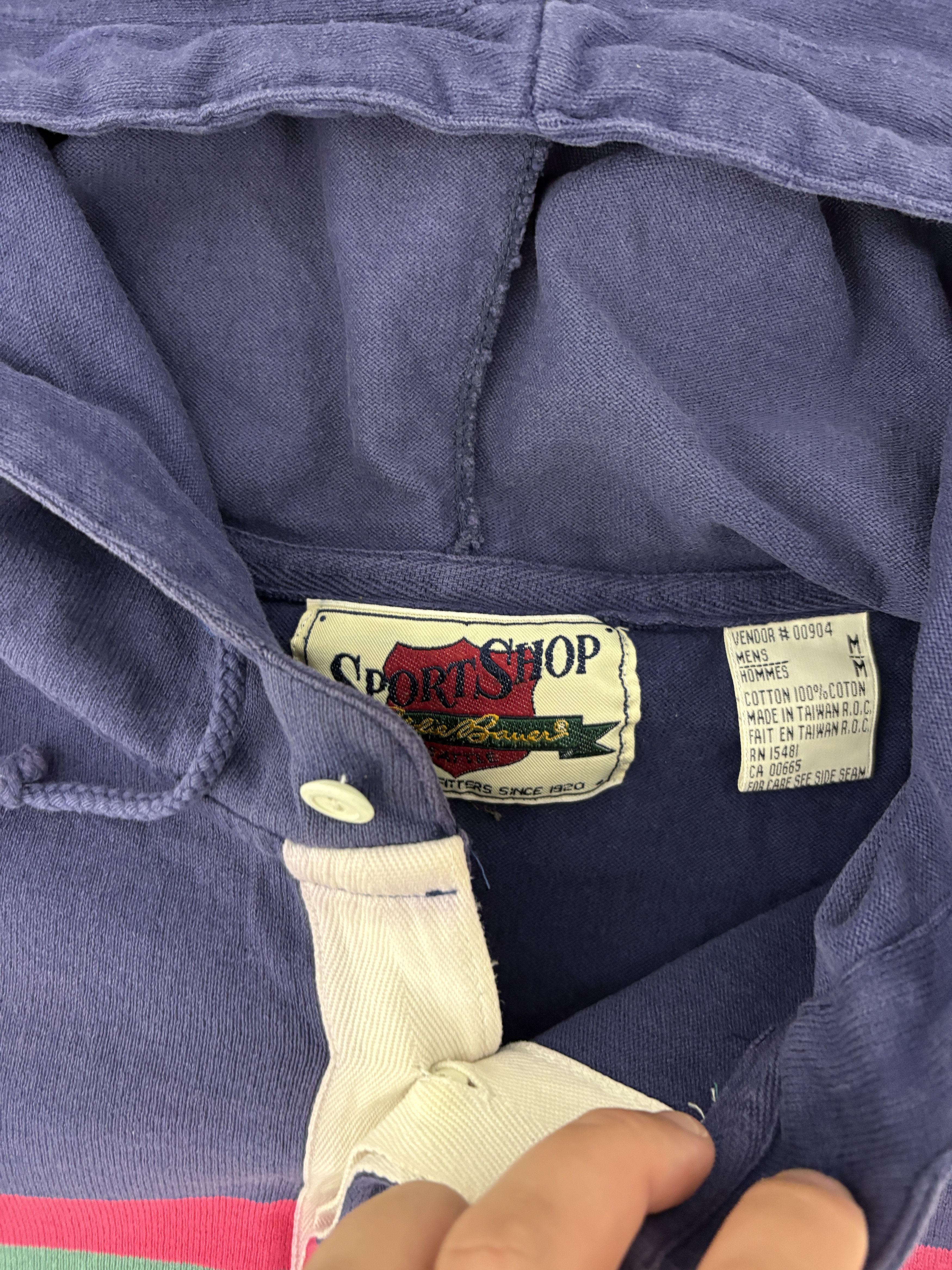 Eddie Bauer Eddie Bauer Striped Vintage Blue Hoodie Sweater Size US M / EU 48-50 / 2 - 6 Thumbnail