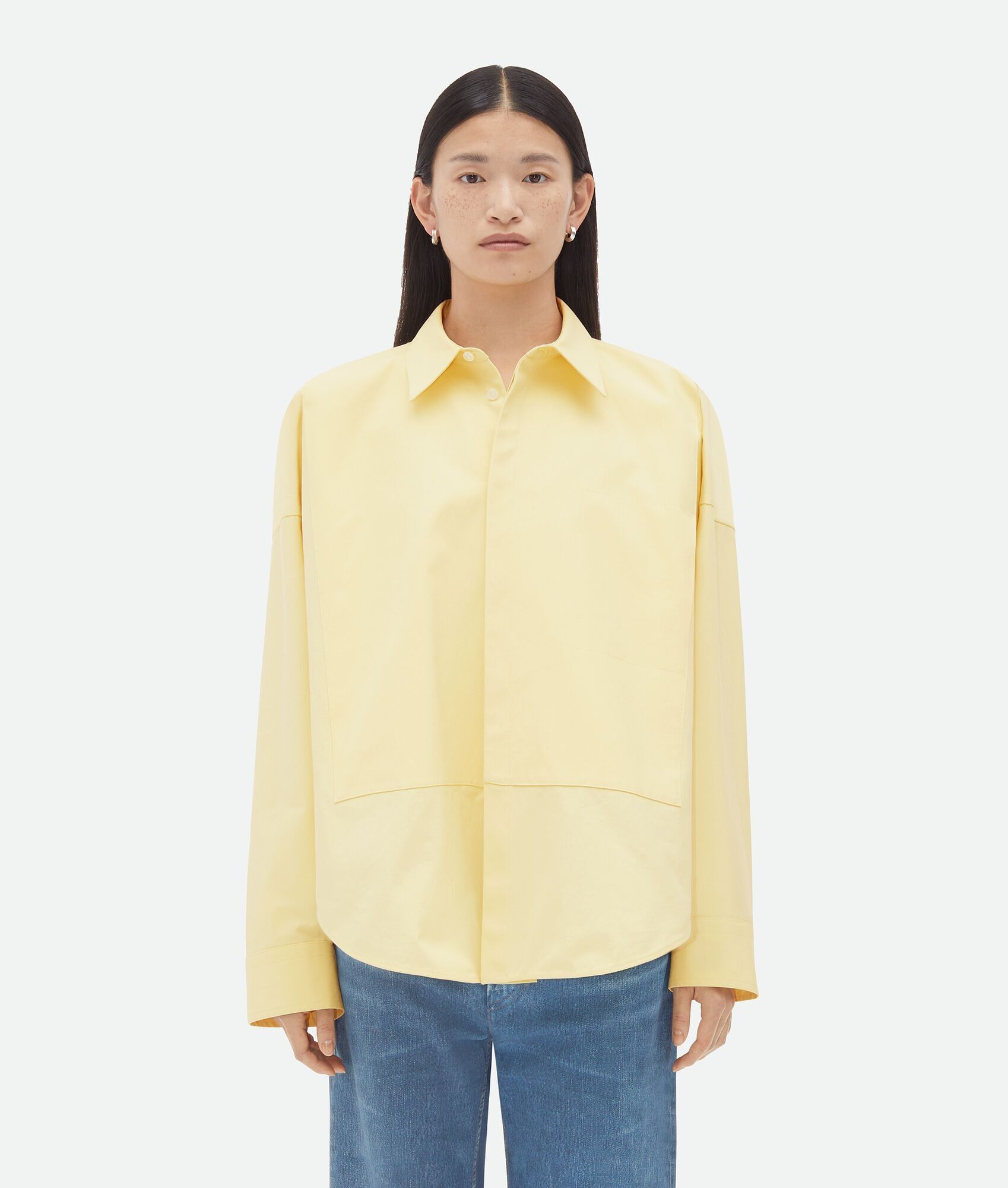 Bottega Veneta o1n1vont0625 Cotton Shirt in Barley Size M / US 6-8 / IT 42-44 - 1 Thumbnail