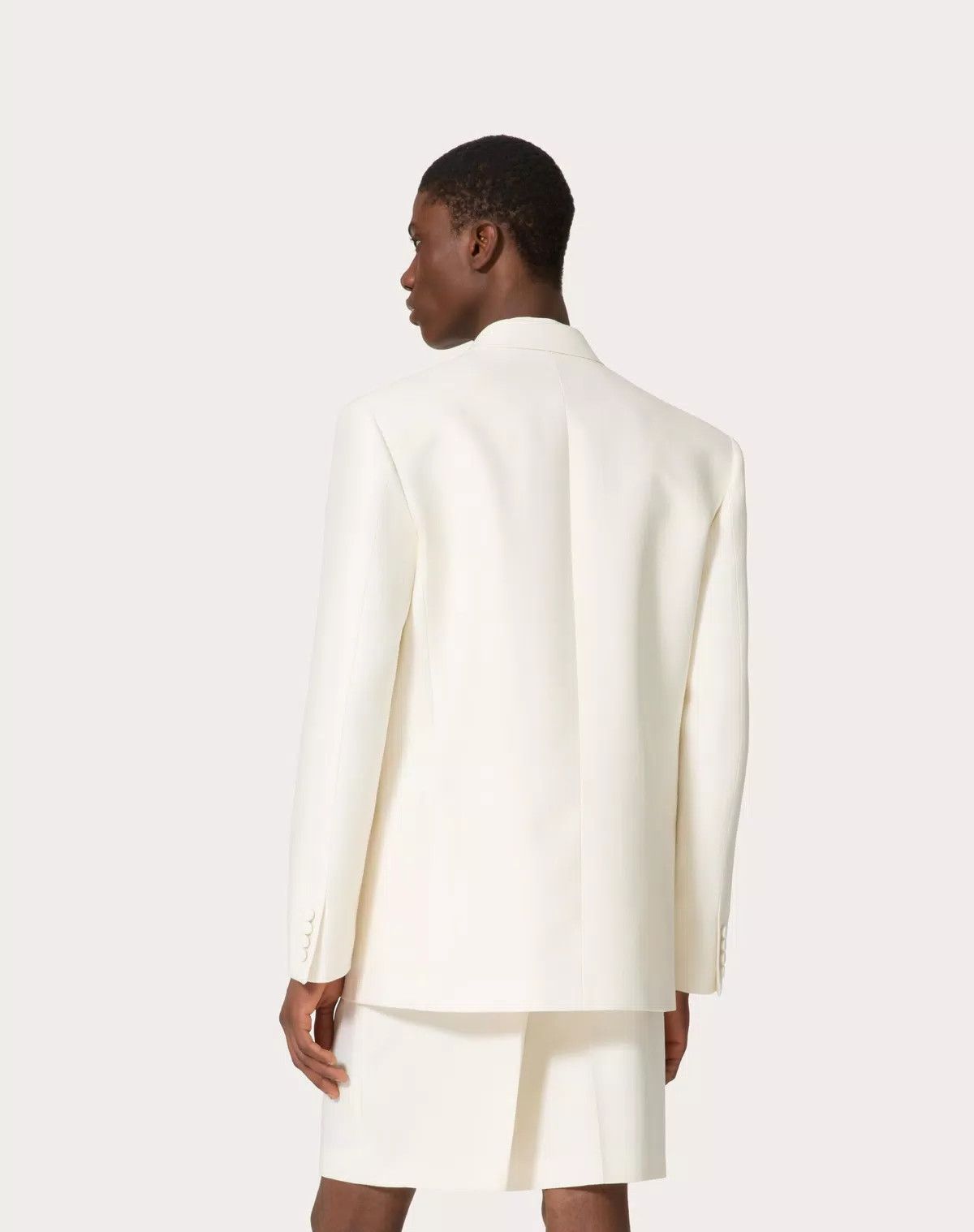 Valentino oc11z0725 Double Breasted Woold And Silk Jacket in White Size US M / EU 48-50 / 2 - 5 Thumbnail