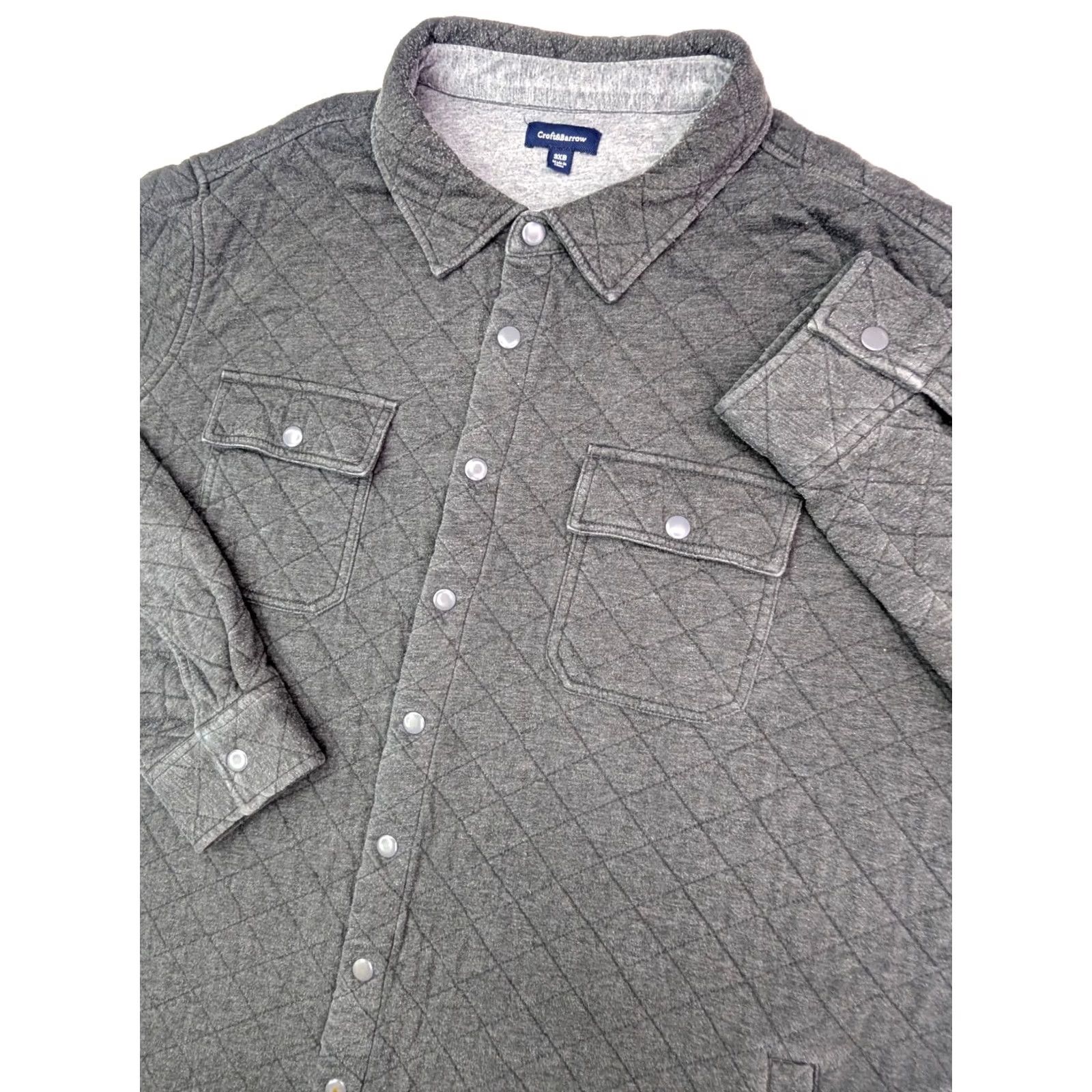 Croft & Barrow Croft & Barrow Quilted Jacket Gray 3XB Men Shirt/Coat/Coat? Size US XXL / EU 58 / 5 - 2 Thumbnail