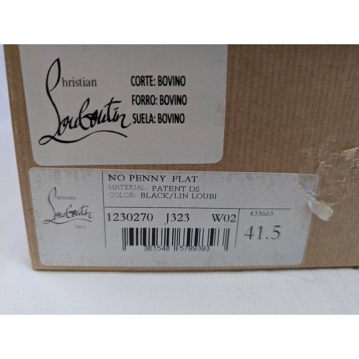 Christian Louboutin o1rshd1 Patent No Penny Flat Shoes in Black/Silver Size US 8.5 / EU 41-42 - 24 Thumbnail