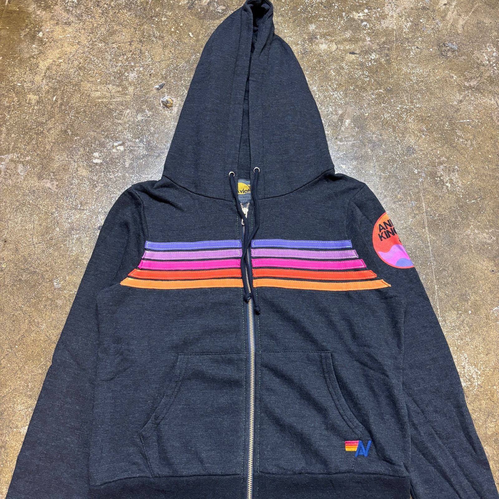 Aviator Nation Rare Aviator Nation 5 Stripe Full Zip Hoodie Women's Medium Size M / US 6-8 / IT 42-44 - 2 Thumbnail