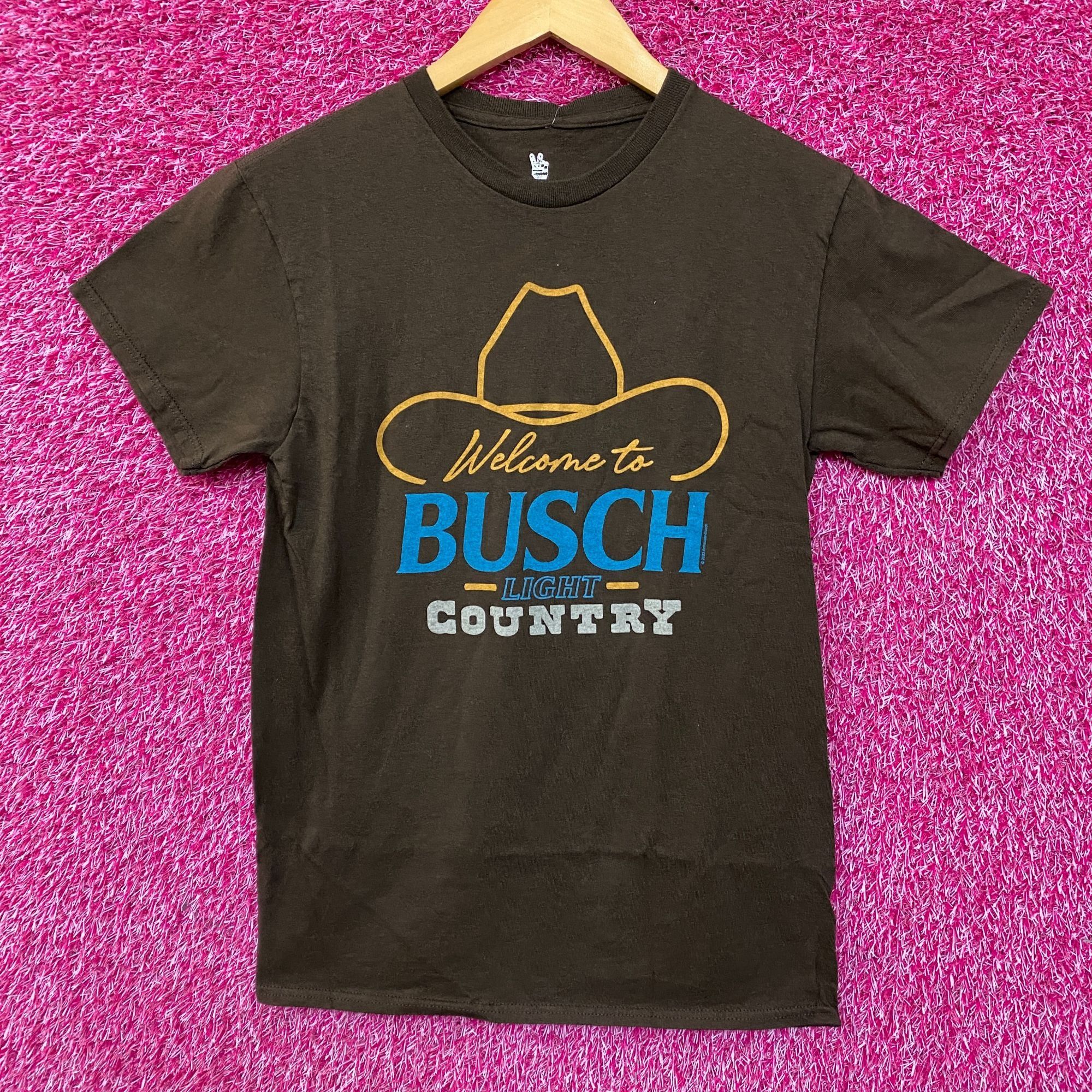 Junk Food Welcome to Busch Light Country Cowboy Hat Tan T-Shirt XS Size US XS / EU 42 / 0 - 1 Thumbnail