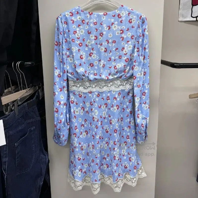 Miu Miu Miu Miu Floral Print Blue Dress for Women . Size L / US 10 / IT 46 - 1 Thumbnail