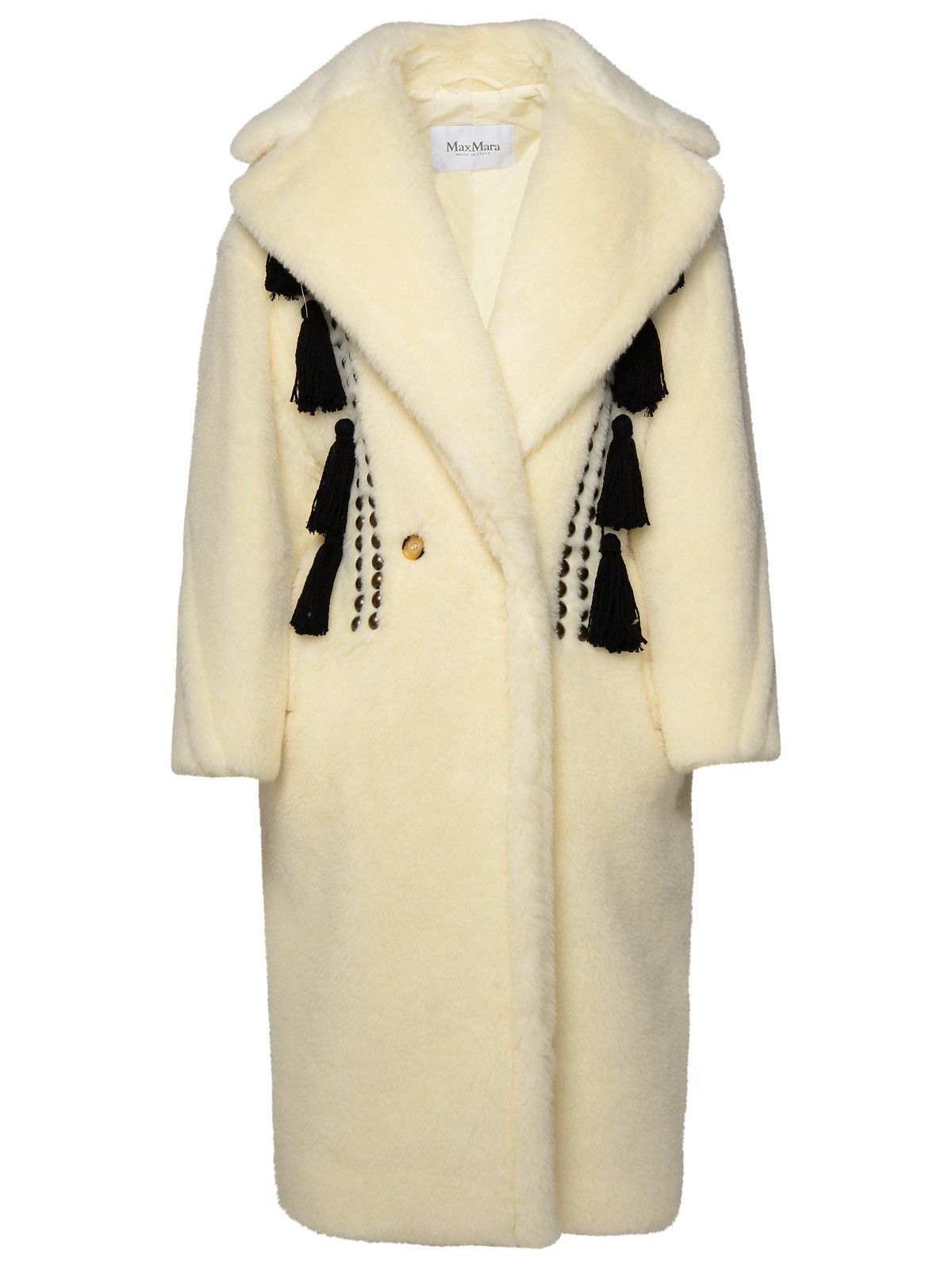 image of Max Mara White Virgin Wool Blend Coat, Women's (Size XS)