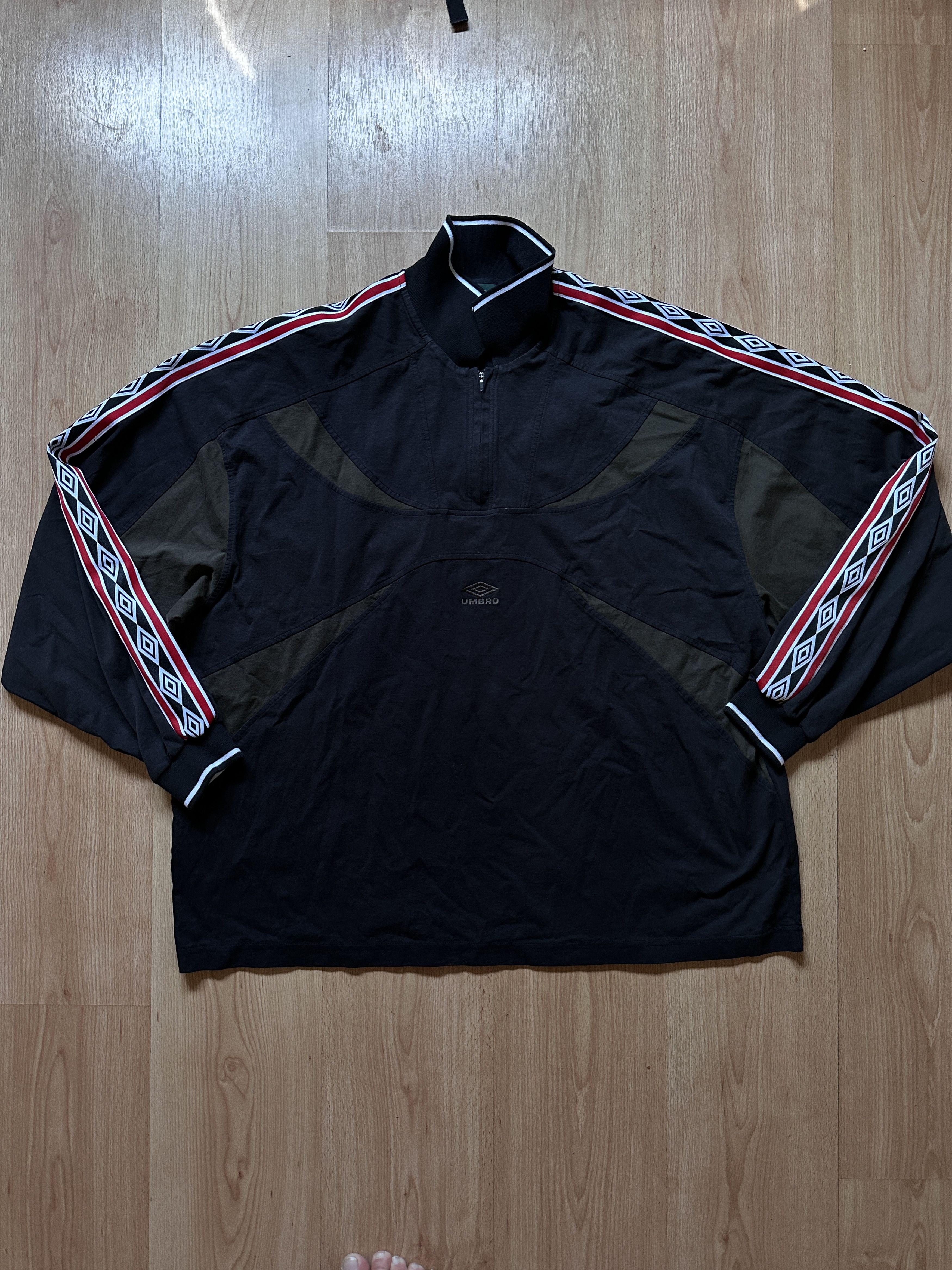 Umbro Slam Jam x Umbro Quarter-Zip Pullover Jersey – Black/Olive Size US L / EU 52-54 / 3 - 2 Thumbnail