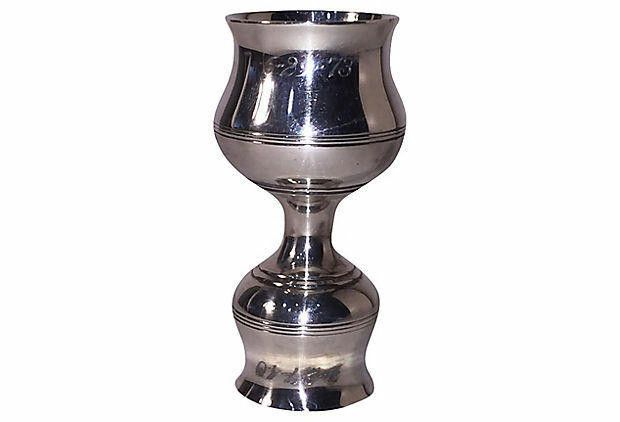 Designer Nickel Silver-Plated Cocktail Mixer Cup Size ONE SIZE - 2 Thumbnail
