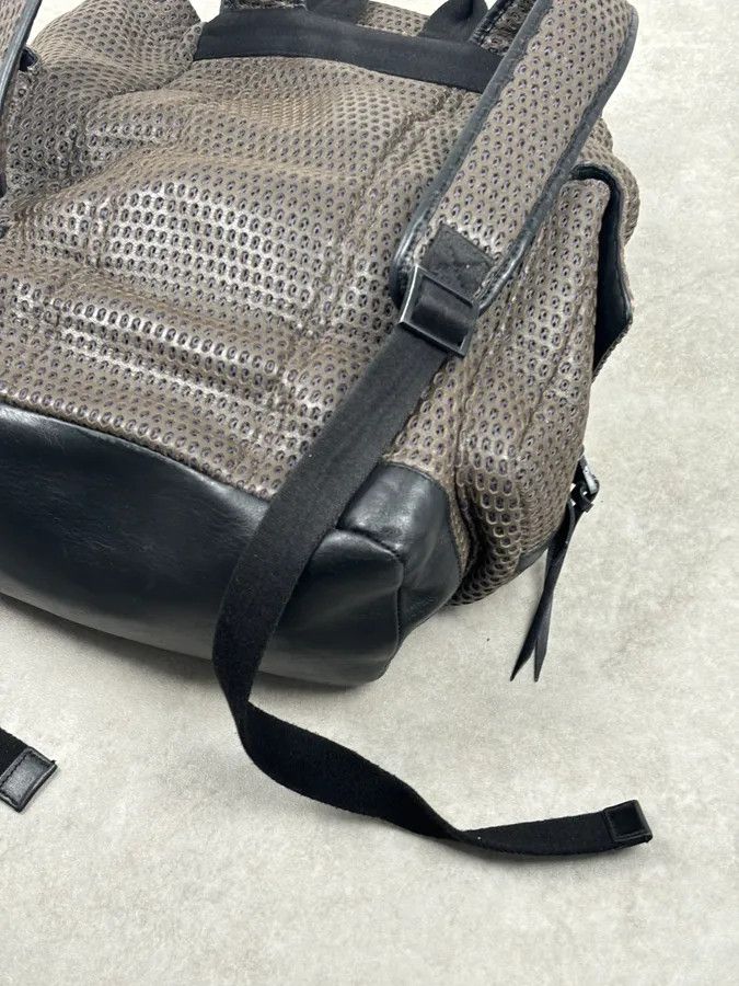 Emporio Armani FW2013 Emporio Armani Taupe Grey Perfored Leather Multi-Pocket Backpack Size ONE SIZE - 10 Thumbnail