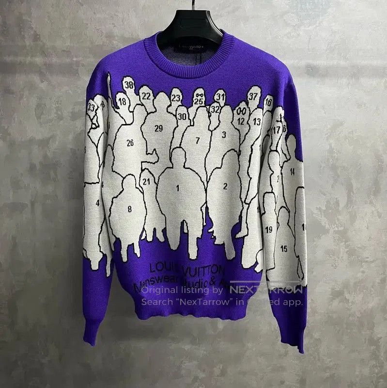 Louis Vuitton Louis Vuitton Purple Men's Knit Sweater . Size US M / EU 48-50 / 2 - 1 Thumbnail