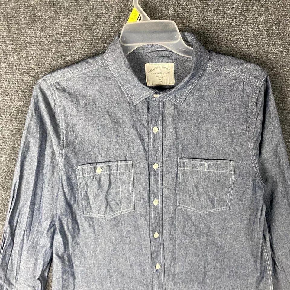 Other Threads 4 Thought Button Up Shirt Men's Large Long Sleeve L Size US L / EU 52-54 / 3 - 2 Thumbnail