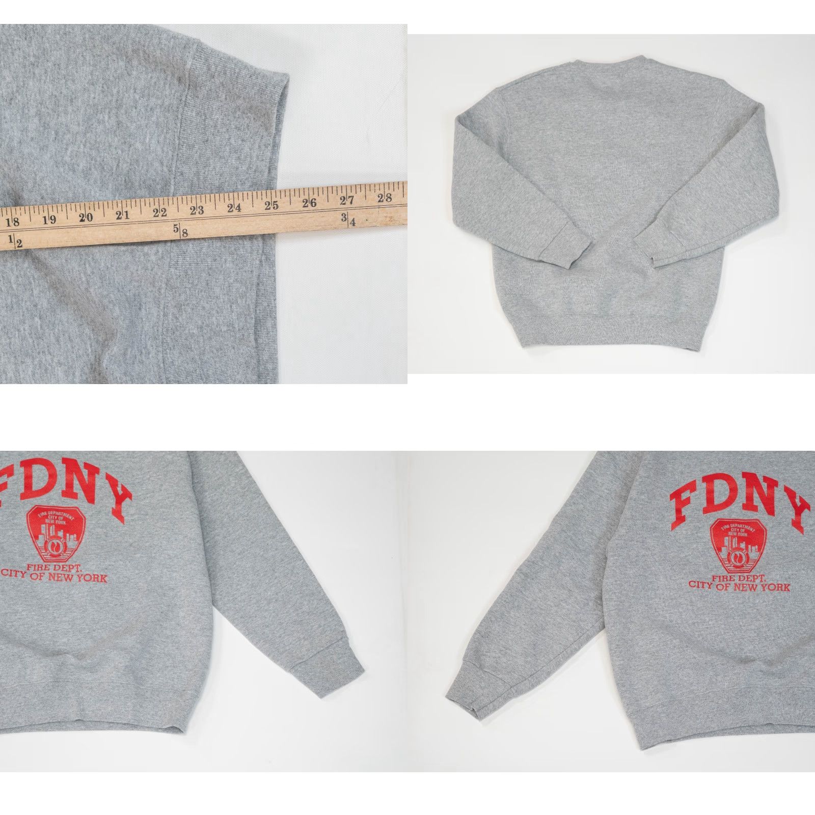 Fruit Of The Loom VINTAGE FDNY New York Fire Department Crewneck Sweatshirt Men M Gray Nike Size US M / EU 48-50 / 2 - 8 Thumbnail
