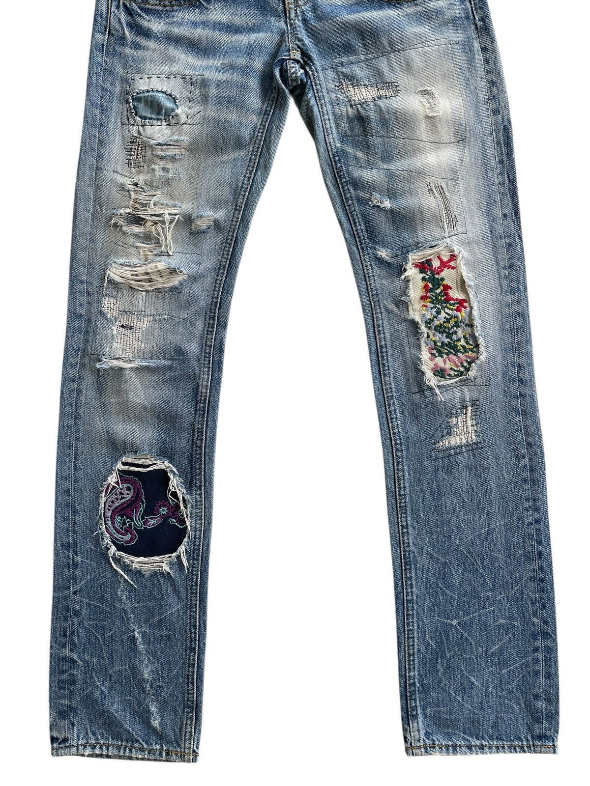 Japanese Brand Antgauge Double Waist Distressed Patchwork Denim Size US 28 / EU 44 - 5 Thumbnail
