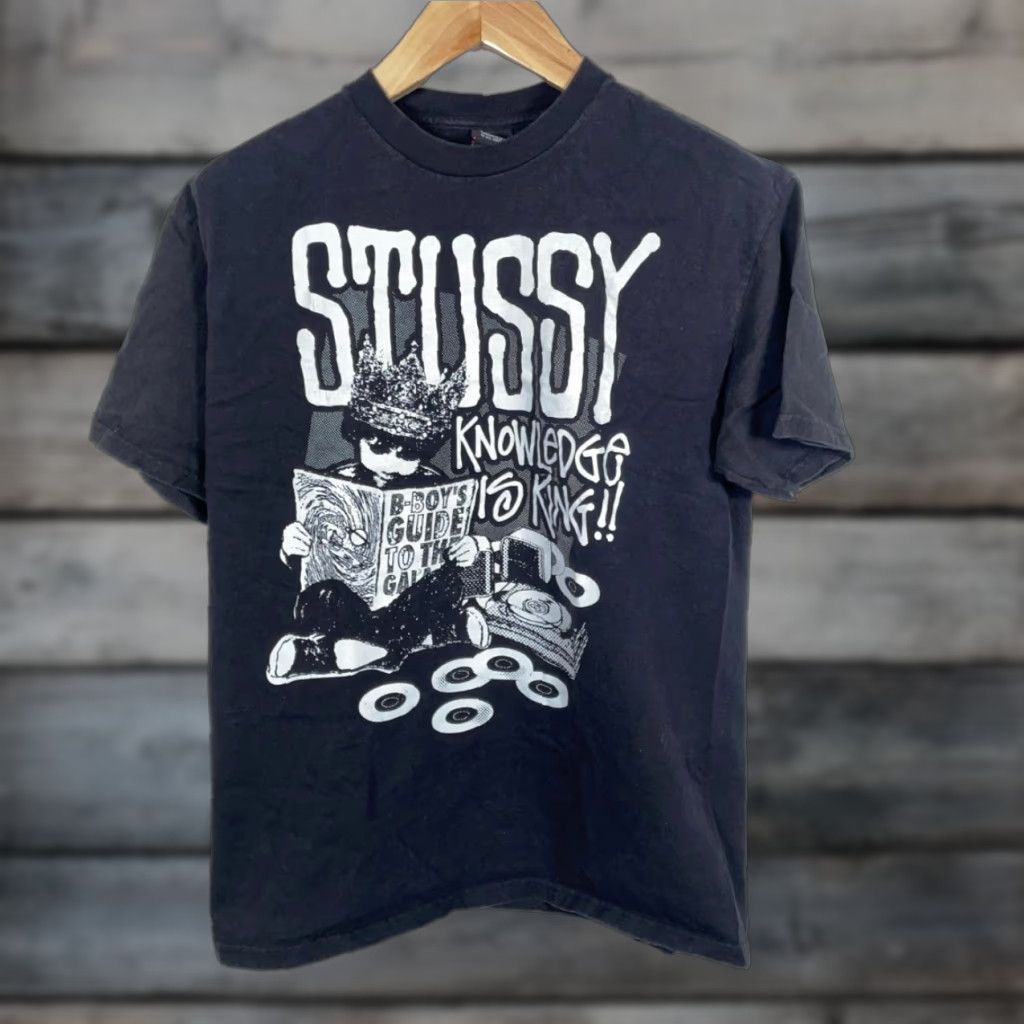 Doublet VTG Stussy Knowledge Is King T-Shirt Adult Large Black Double Sided B-Boy 90s Hip Hop Punk Mens T-Shirt Size US L / EU 52-54 / 3 - 1 Thumbnail