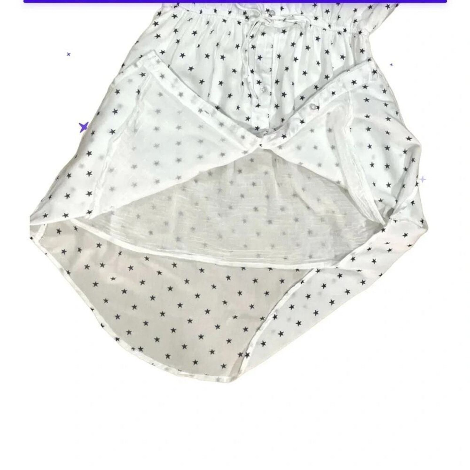 The Unbranded Brand Japna for Anthropologie star print button up mini dress, Lg Size L / US 10 / IT 46 - 4 Thumbnail