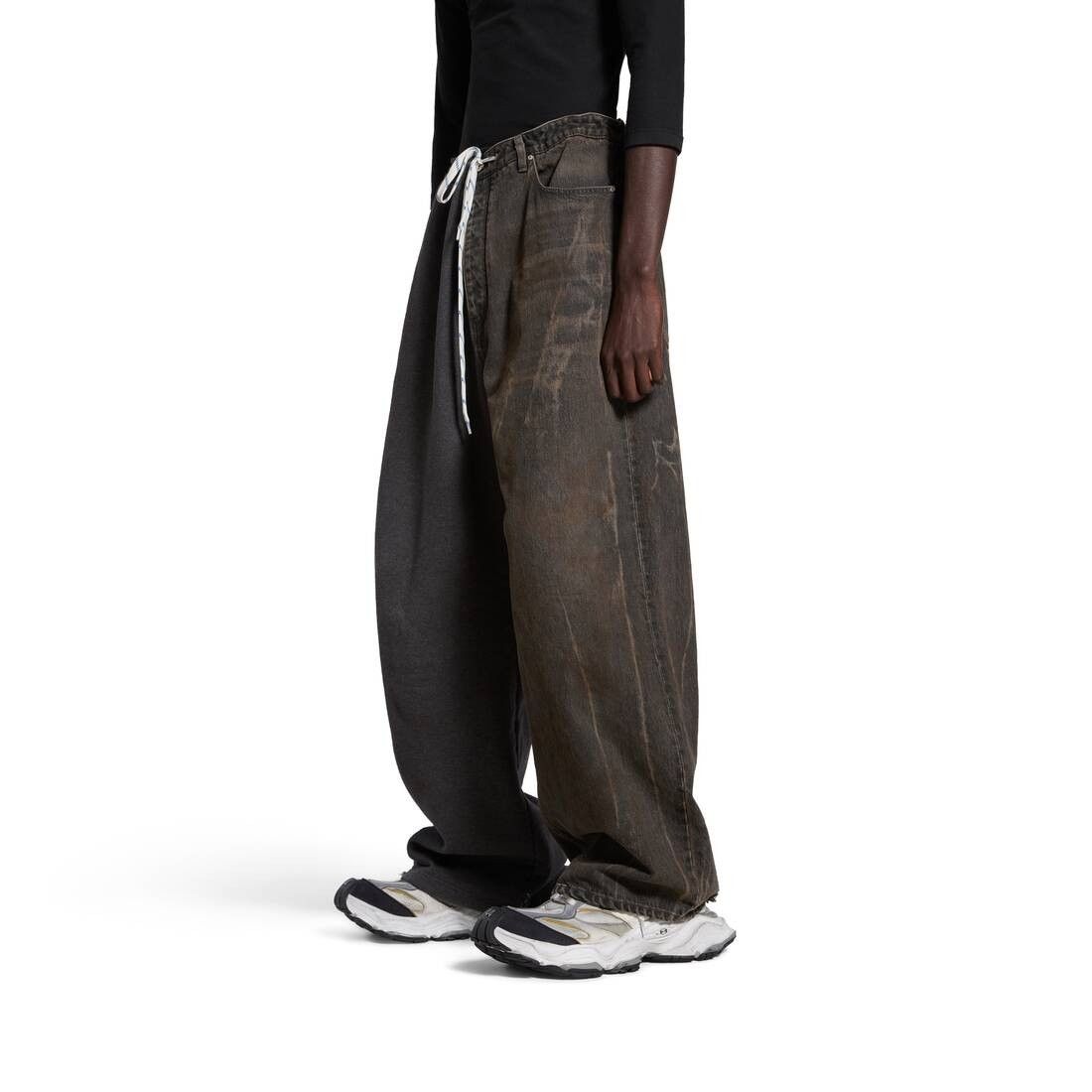 Balenciaga o1tr1nto0725 Hybrid Baggy Pants in Dark Brown/Dark Grey Size US 32 / EU 48 - 5 Thumbnail