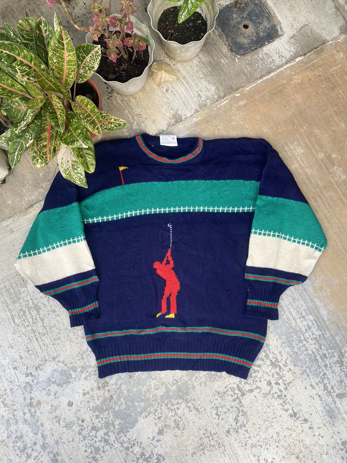 Japanese Brand × Vintage AW Vintage The Irisn Scene Golf Wool Knit Sweater Size US M / EU 48-50 / 2 - 1 Thumbnail