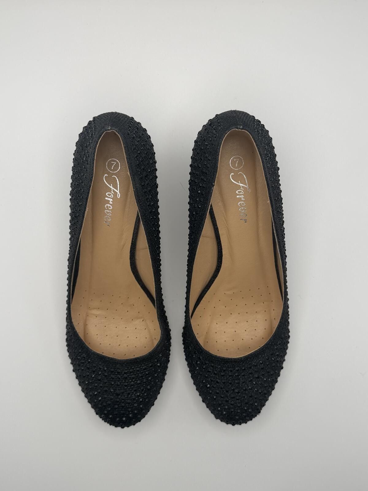 Forever 21 Sparkly Black Rhinestone Wedge Heels - Forever - Size 7 Size US 7 / IT 37 - 4 Thumbnail