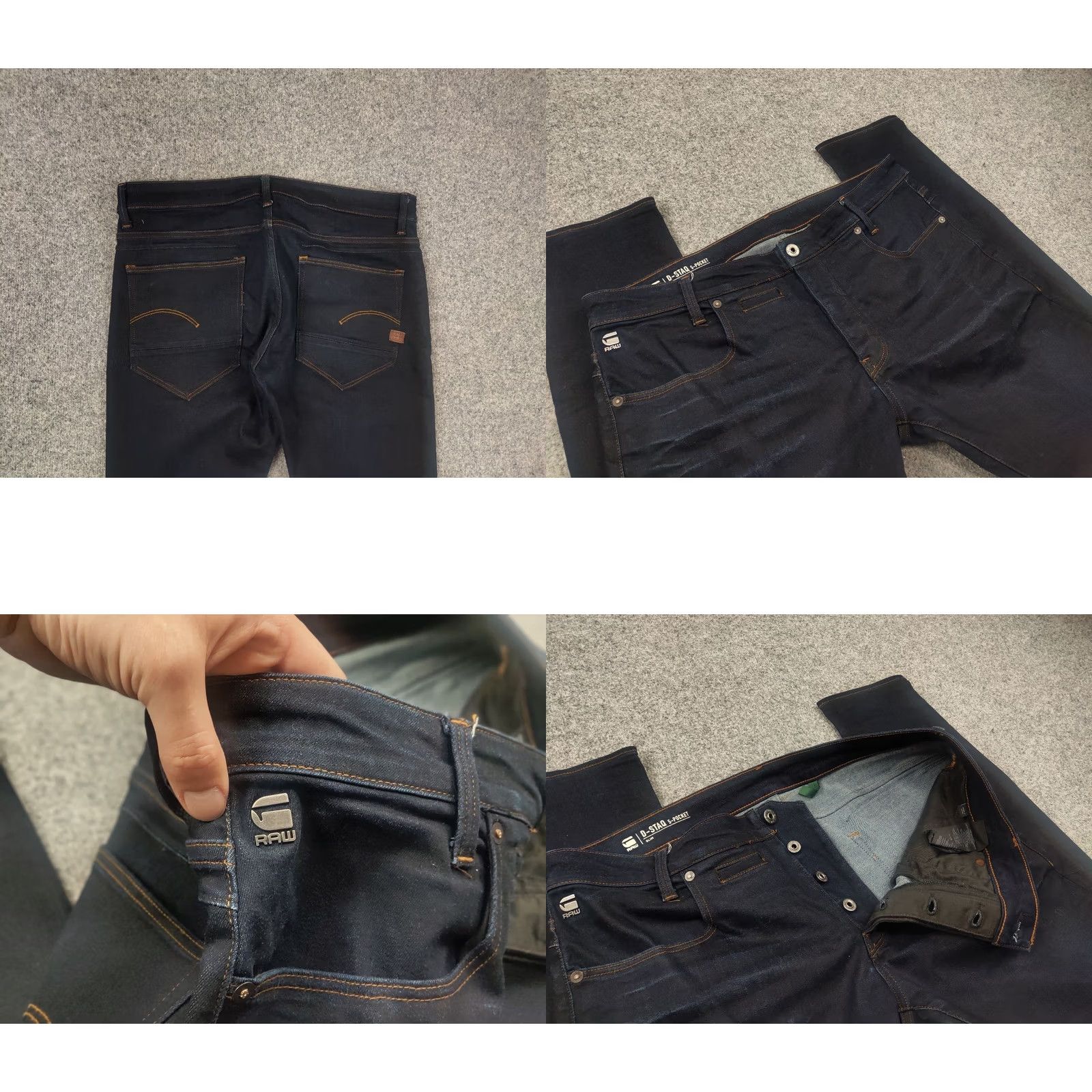 G-Star G-Star d-staq 5 pocket slim Fit Dark Blue Denim Jeans - 38 Regular Blue 90s Stars Style Mens Jeans Size US 38 / EU 54 - 8 Thumbnail
