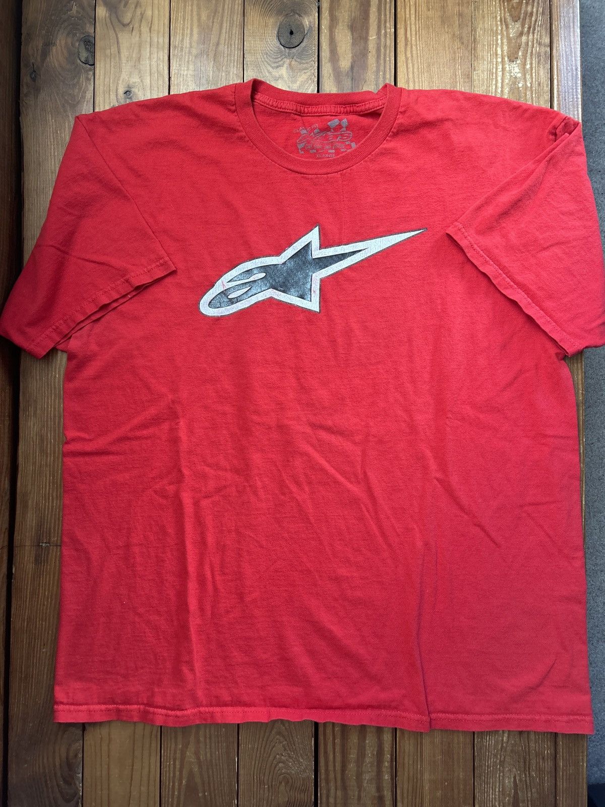 Alpinestars × Vintage Vintage Y2K Alpine Stars Red Tee Shirt Size US XL / EU 56 / 4 - 1 Thumbnail