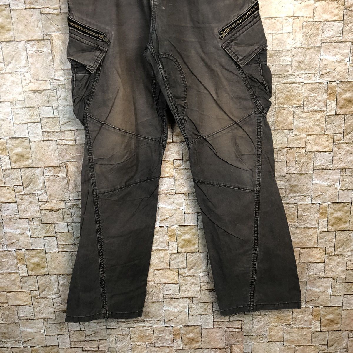 Japanese Brand Flash Report Brown Cargo Multipocket Pants #A351 Size US 34 / EU 50 - 3 Thumbnail