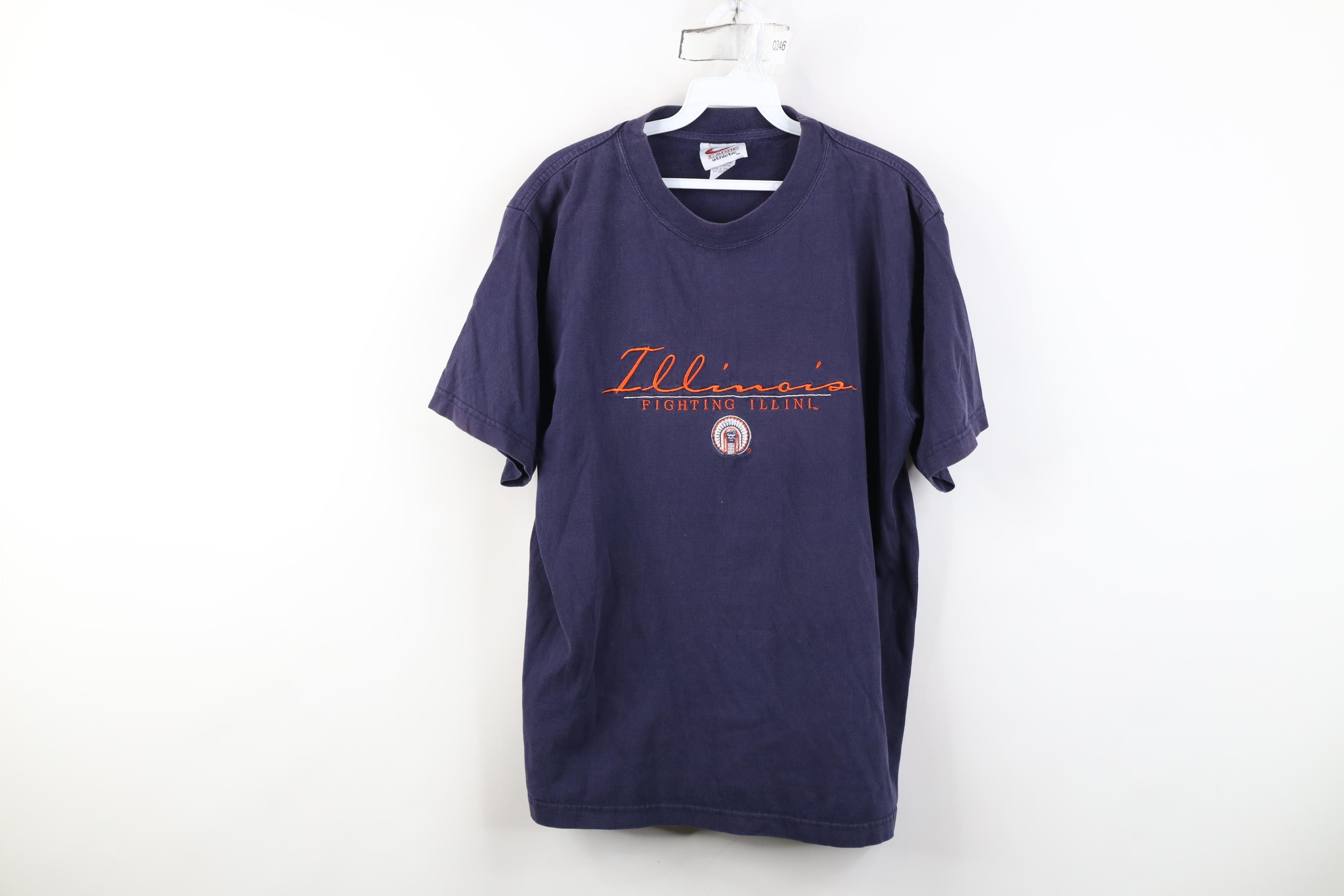 Vintage Vintage 90s University of Illinois Fighting Illini T-Shirt Size US M / EU 48-50 / 2 - 1 Thumbnail