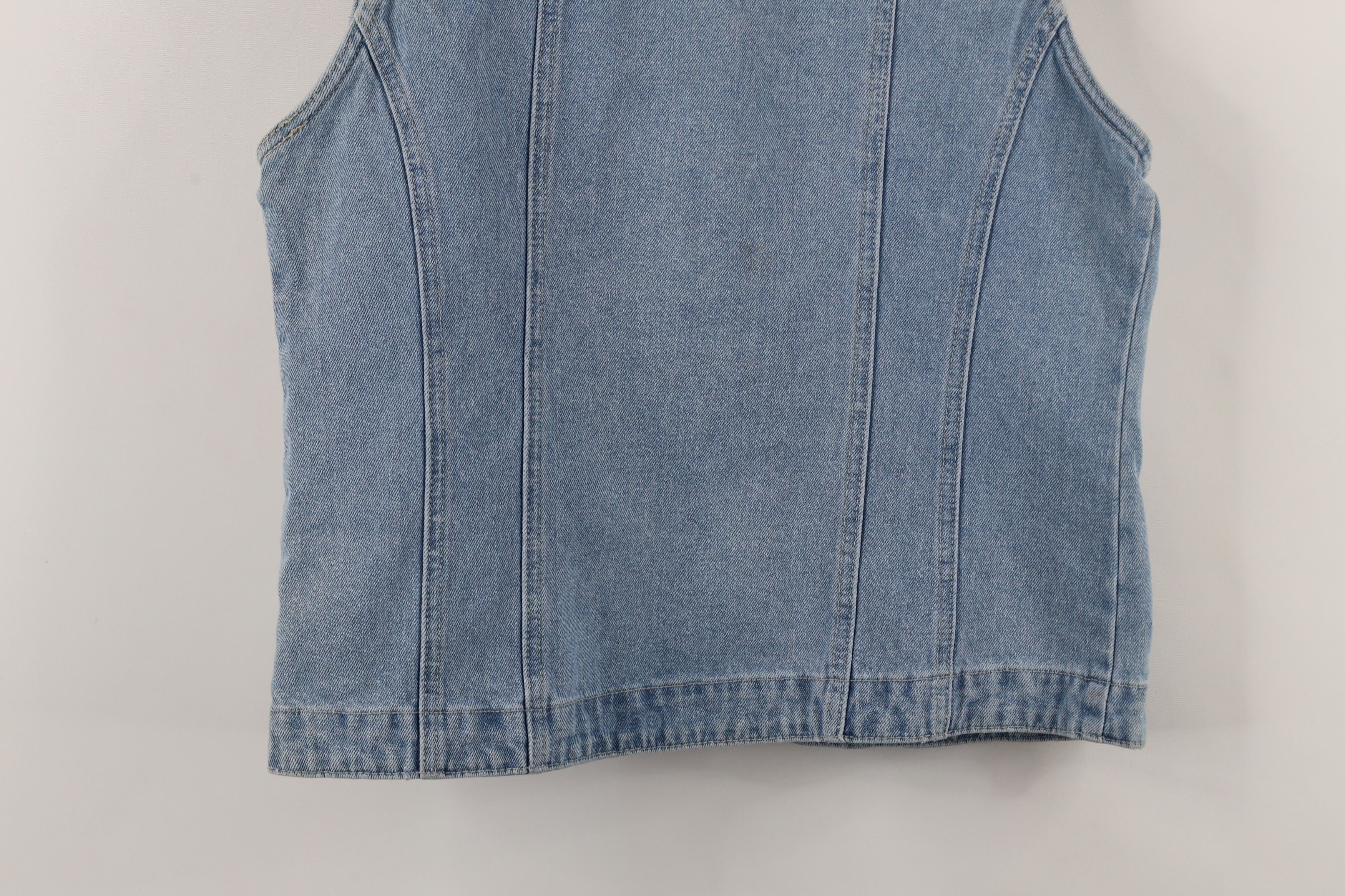 Vintage Vintage 90s Streetwear Flower Sequin Denim Jean Vest Jacket Size M / US 6-8 / IT 42-44 - 15 Thumbnail