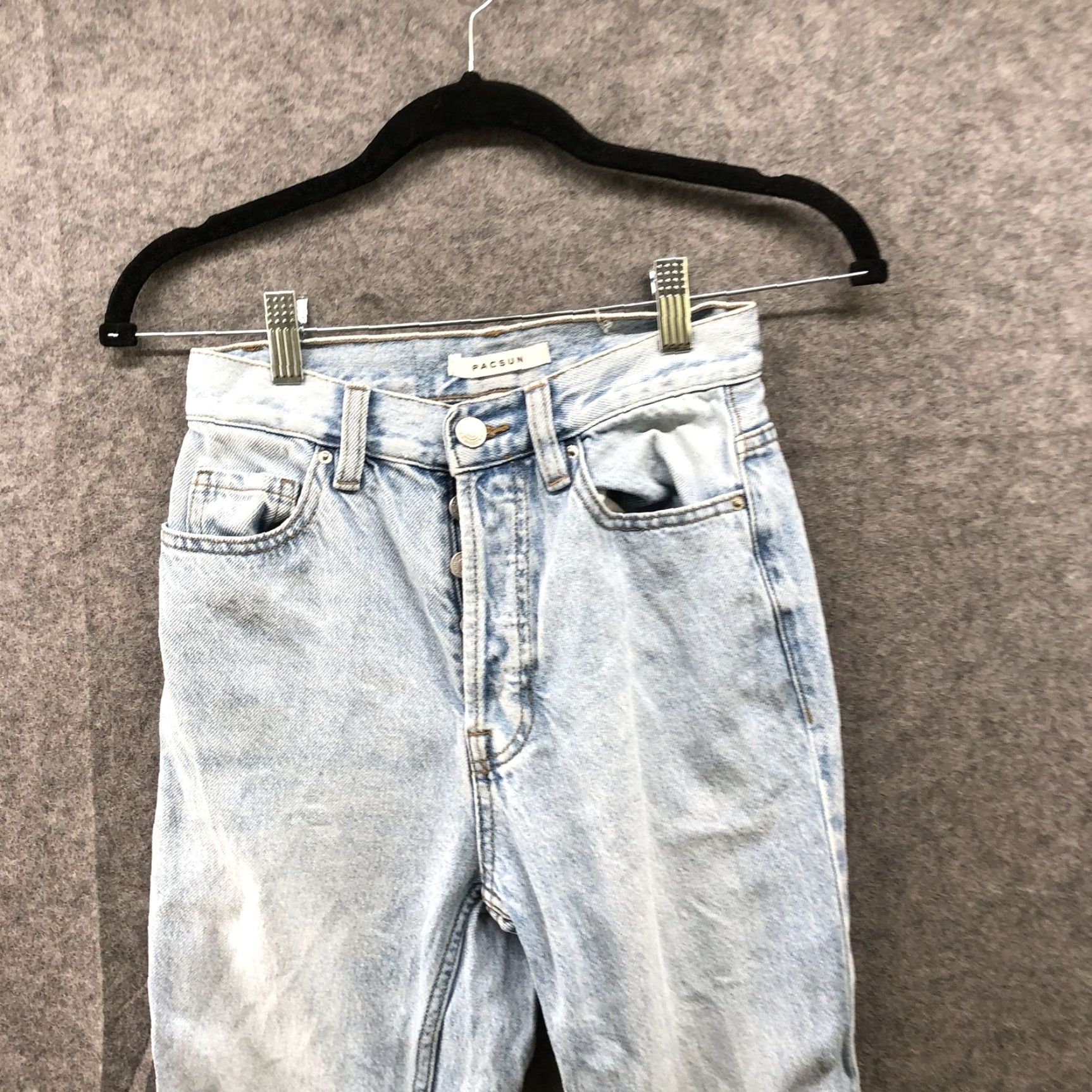 Pacsun Pacsun High Rise Bootcut Jeans Womens Size 24 Light Wash Blue Split Hem Size 42" / US 20 - 3 Thumbnail
