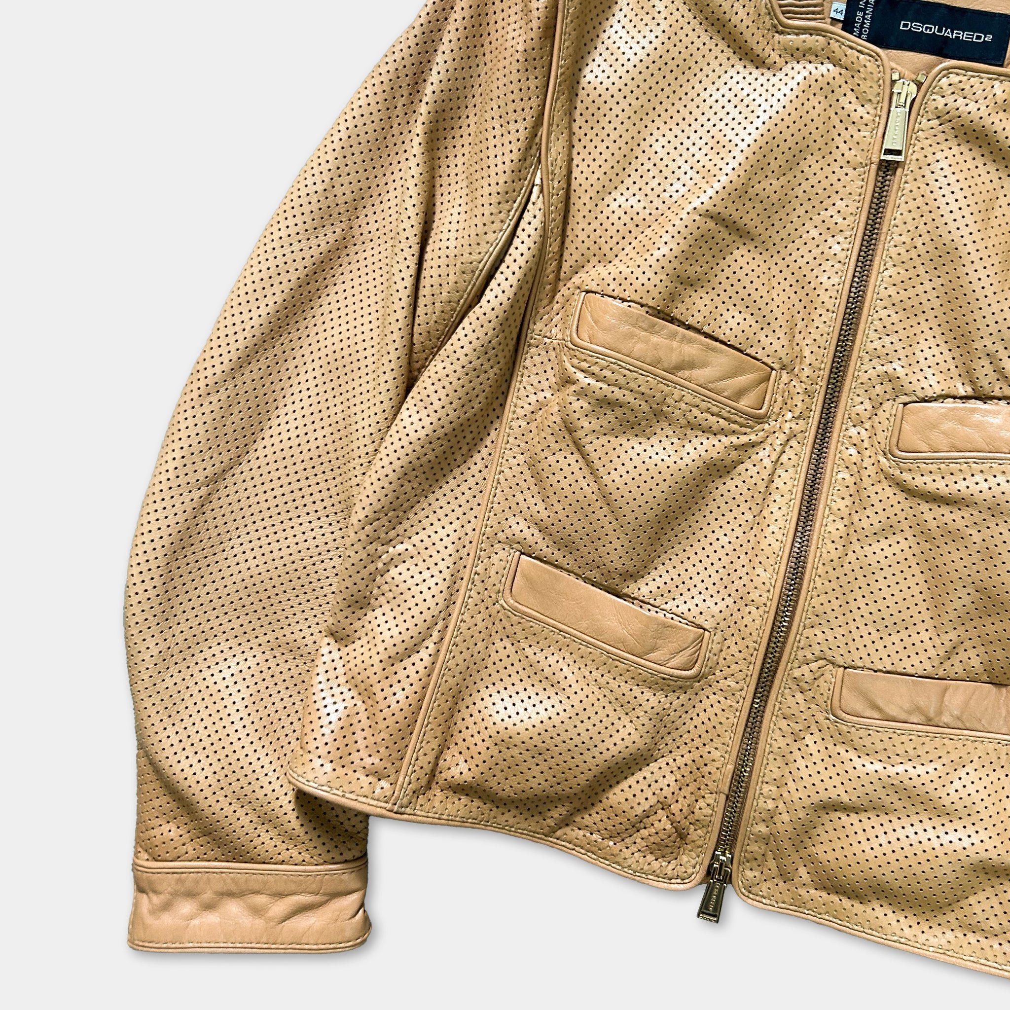 Dsquared2 Dsquared2 Embossed Cropped Leather Jacket Size US S / EU 44-46 / 1 - 2 Thumbnail
