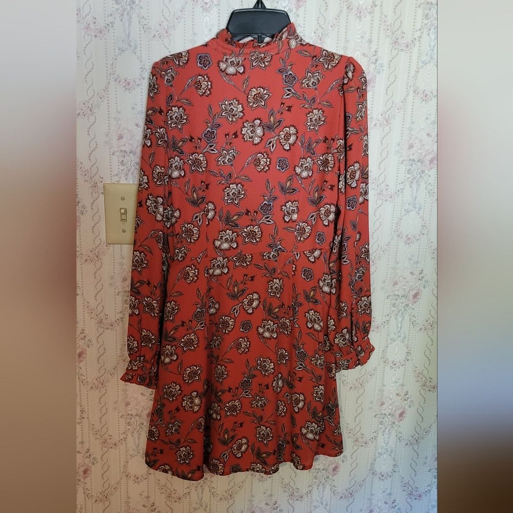Loft Loft Dress Size 00 Petite Floral Long Sleeve w Slit Side Po Size XXS / US 00 / IT 34 - 2 Thumbnail