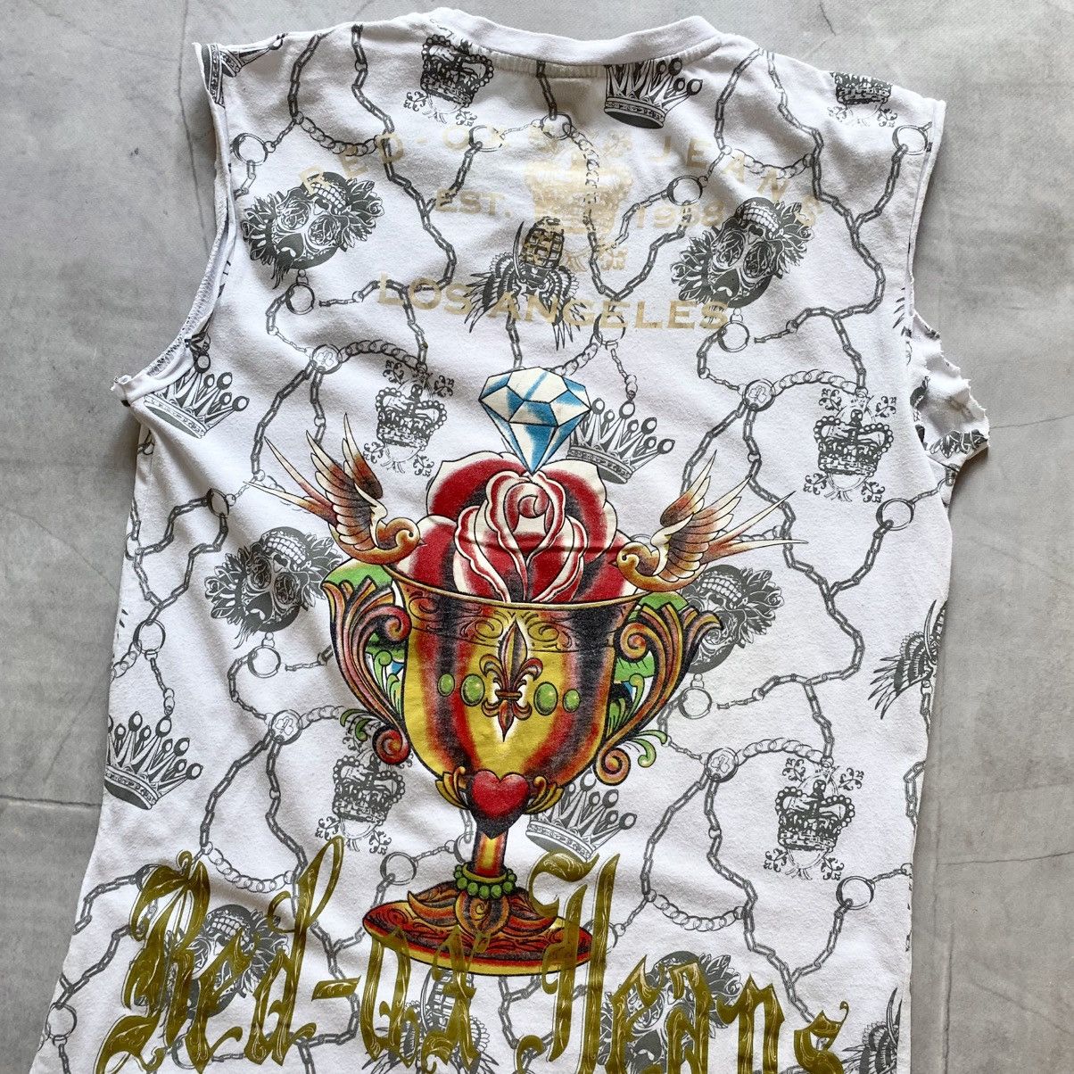 Christian Audigier × Ed Hardy × Japanese Brand VTG Ed Hardy Christian Audigier Style Y2K T-Shirt Tank Top Size US L / EU 52-54 / 3 - 9 Thumbnail