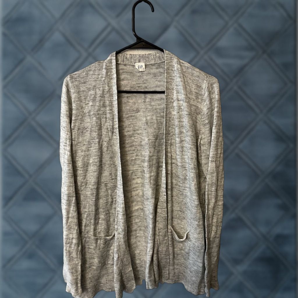 Gap Gap Cardigan Women's Short Sleeve Knit Open Front Medium Gray 90s Retro City Casual Size M / US 6-8 / IT 42-44 - 1 Thumbnail
