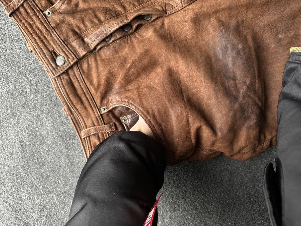 Other 🚨GRAIL MEN LEATHER PANTS Y2K WESTERN MOTORCYCLE Size US 32 / EU 48 - 9 Thumbnail